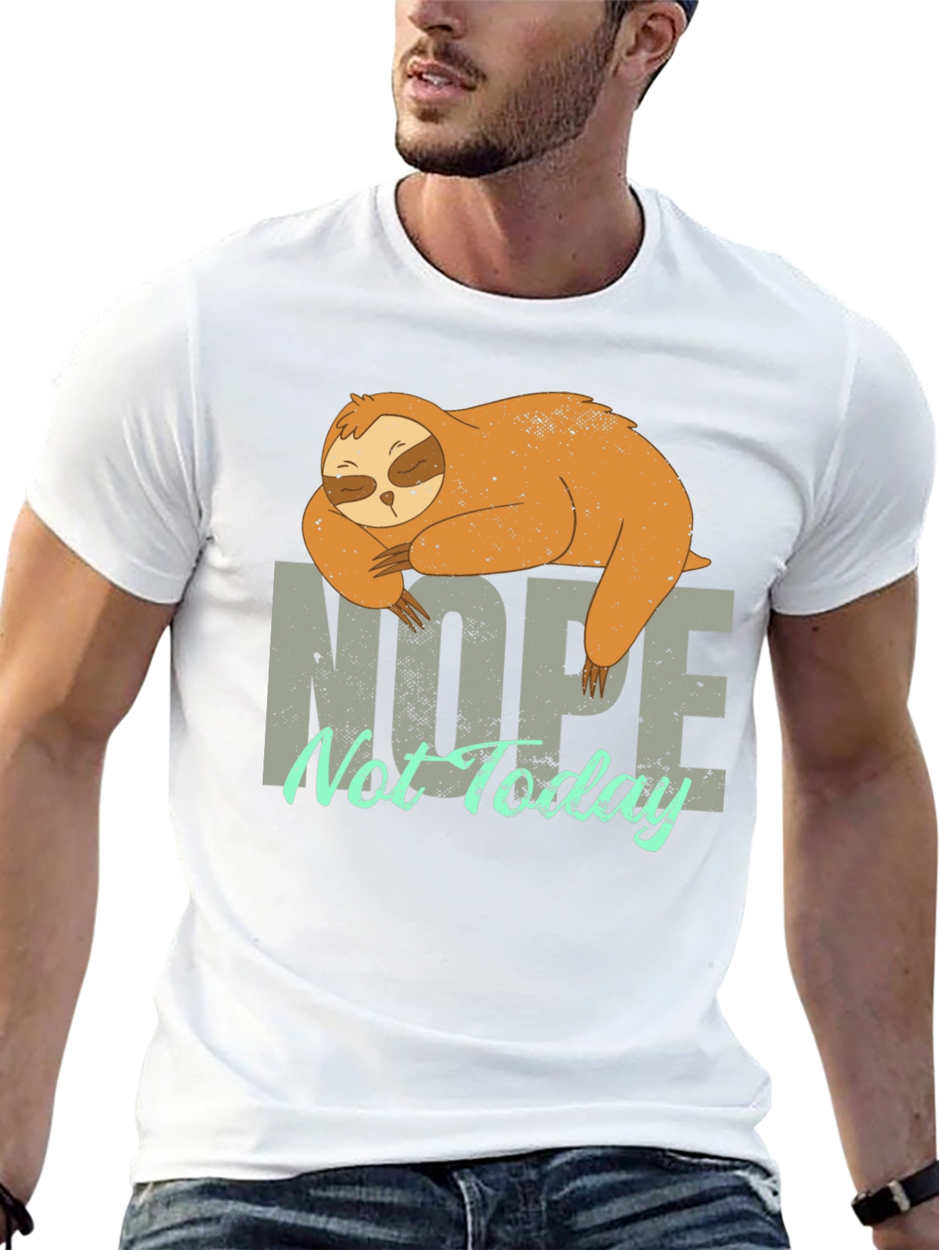 Black Nope Not Today Sloth Graphic T-Shirt - Lazy Day Apparel view 13