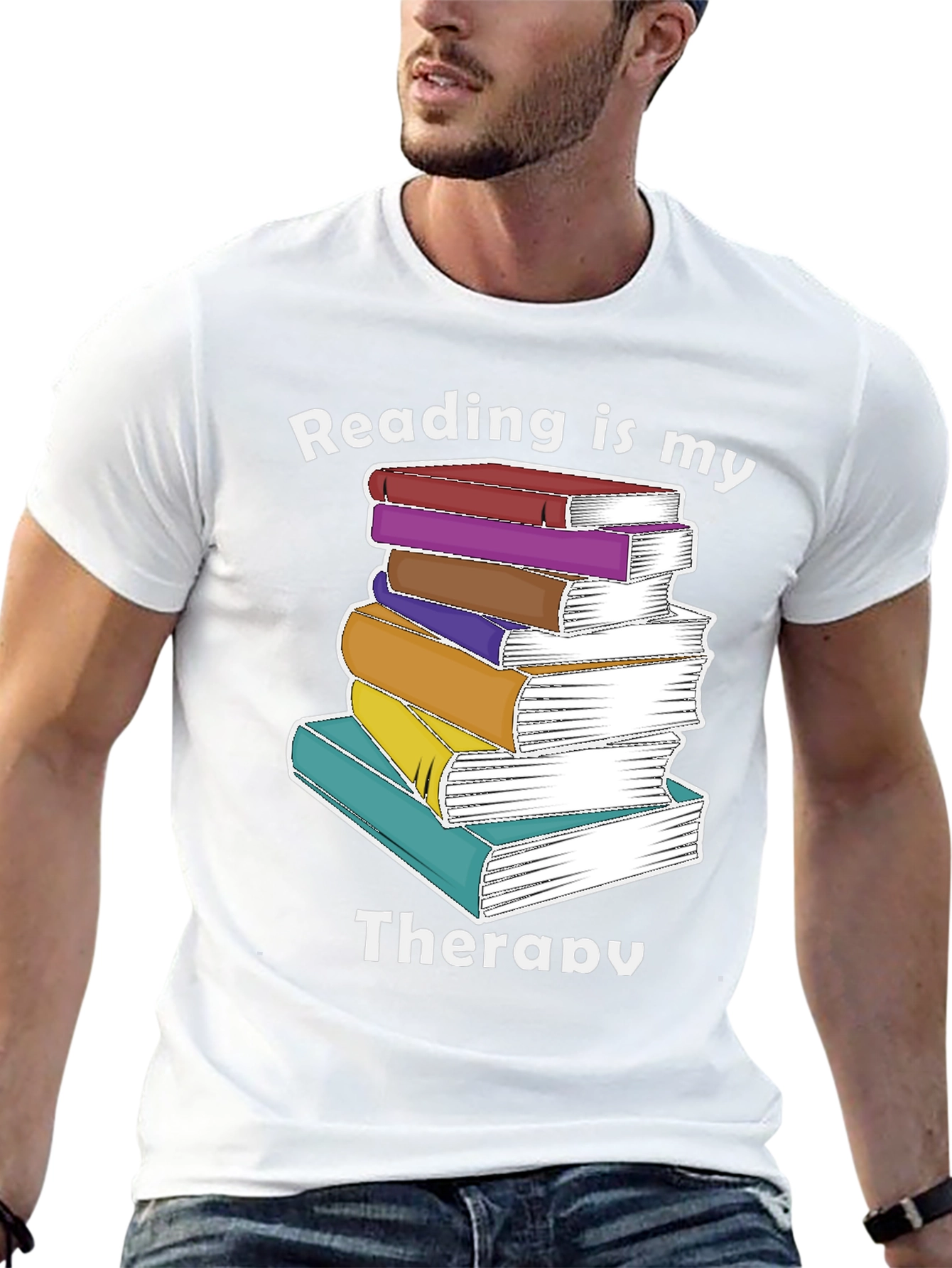 Black Reading Is My Therapy T-Shirt view 13