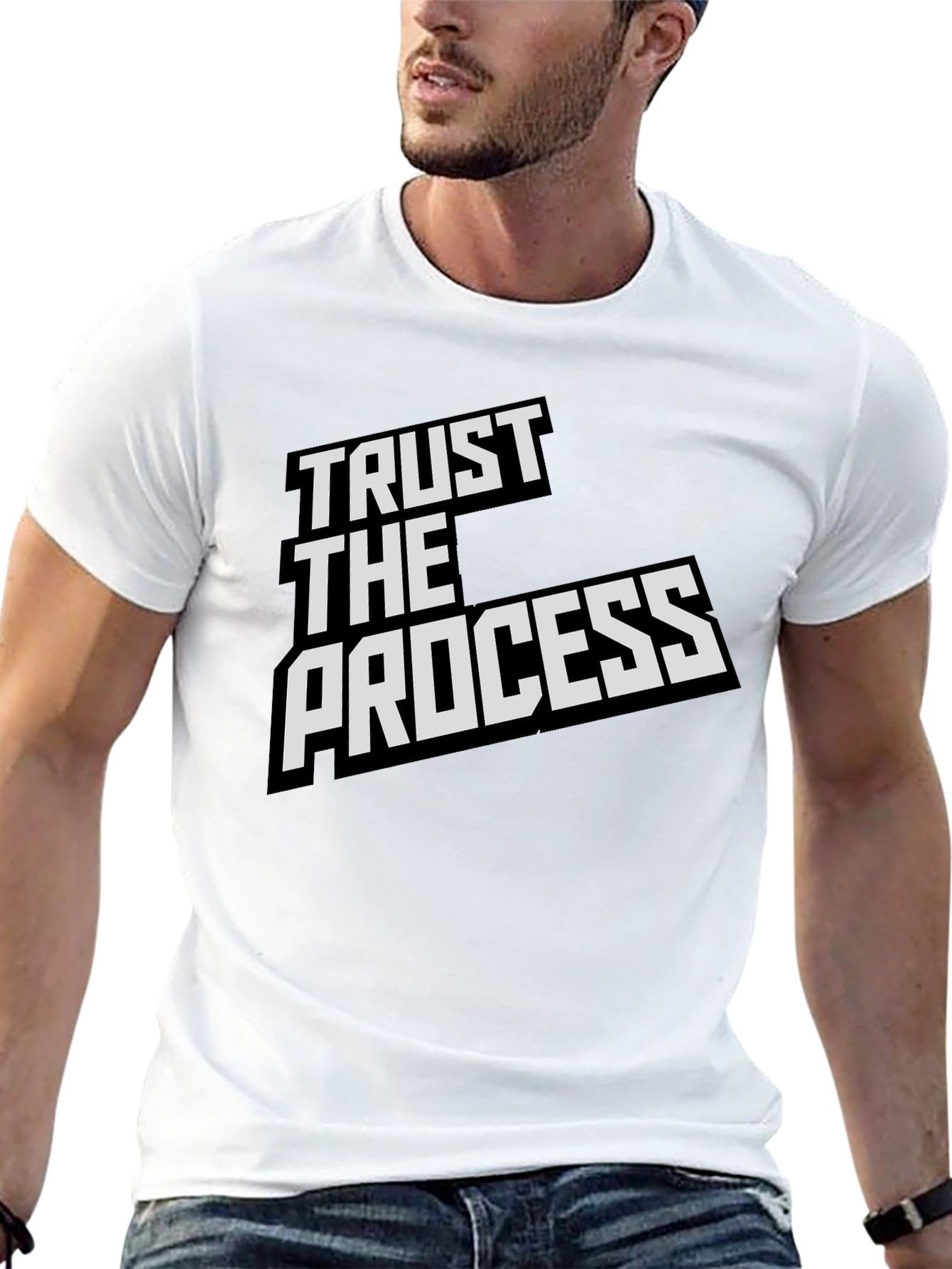 Black Trust The Process Black Graphic T-Shirt view 13