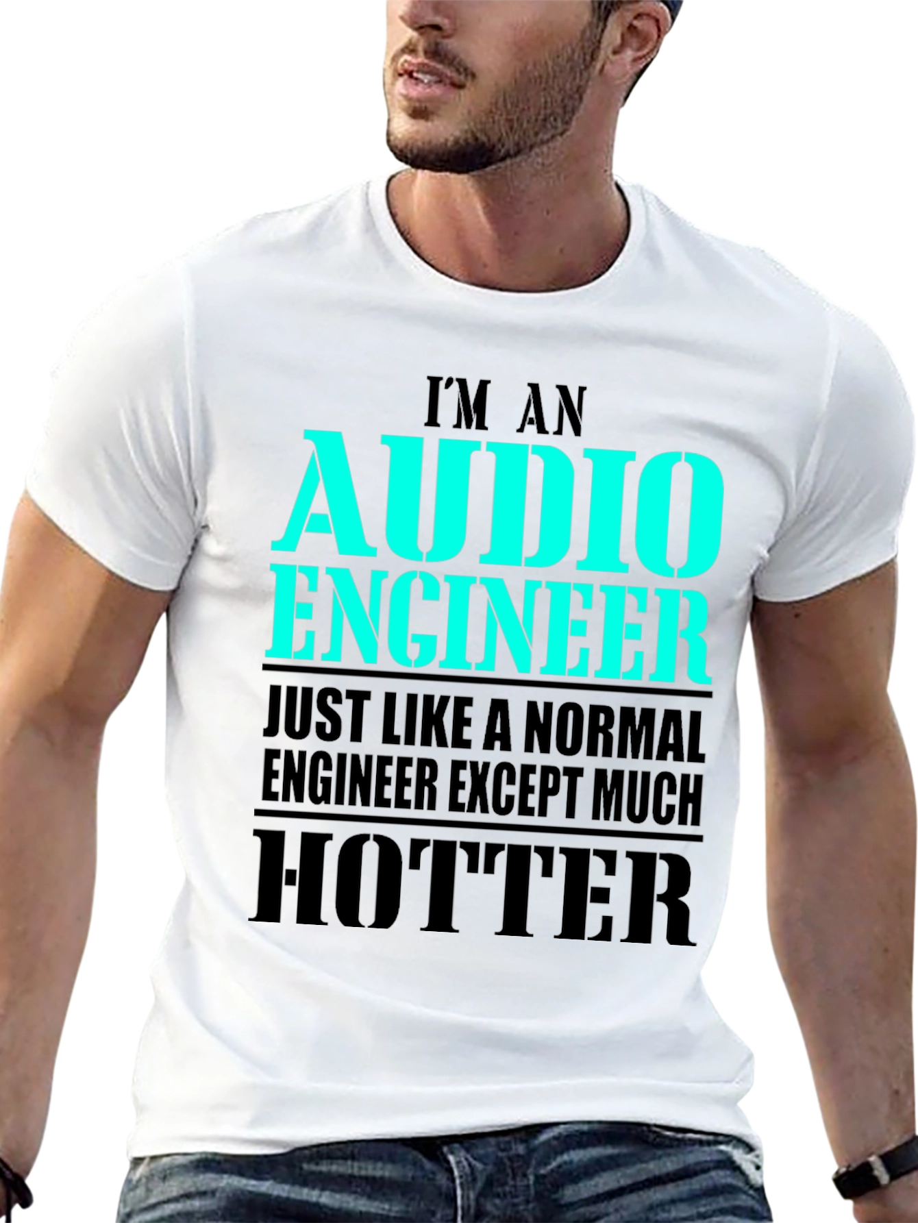 Black Funny Audio Engineer T-Shirt - Hotter Than Normal Engineer view 13