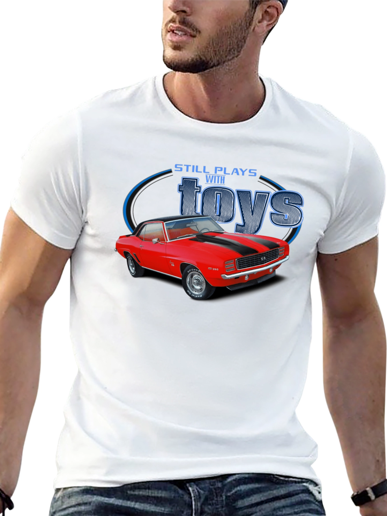 Black Still Plays With Toys Classic Car Graphic T-Shirt view 13