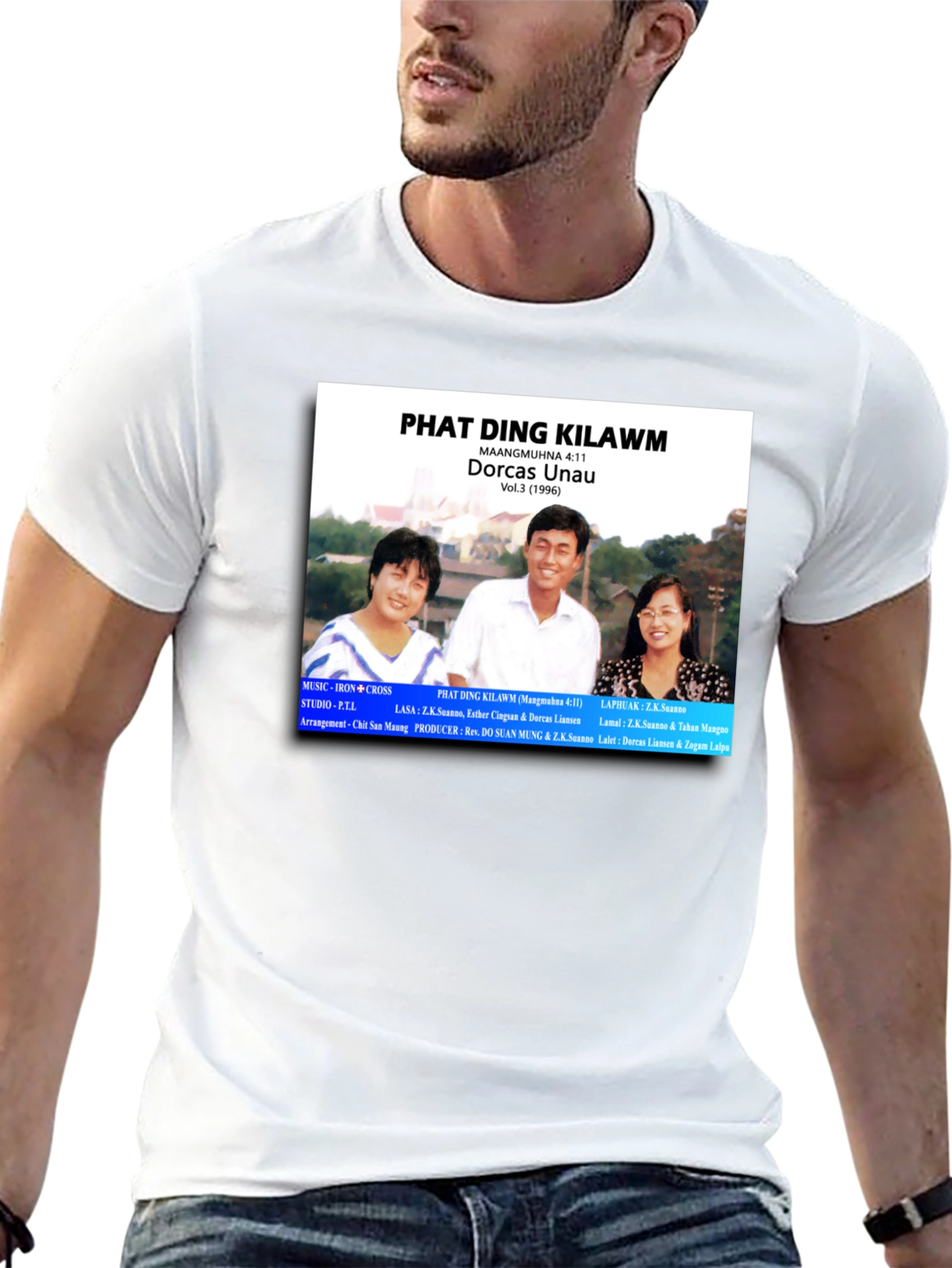 Black Vintage Phat Ding Kilawm Music Album T-Shirt view 13