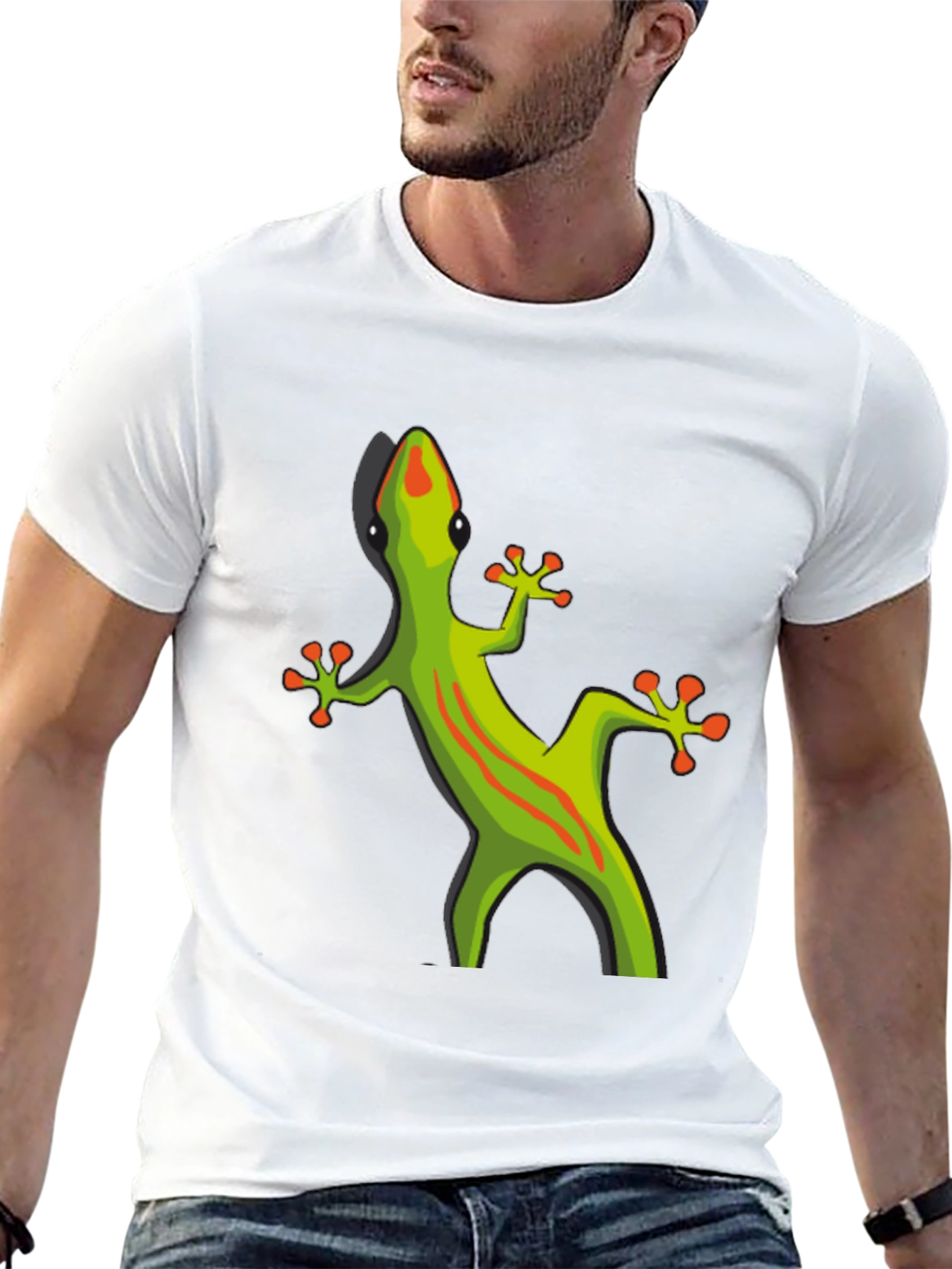 Black Black T-Shirt with Gecko Graphic view 13