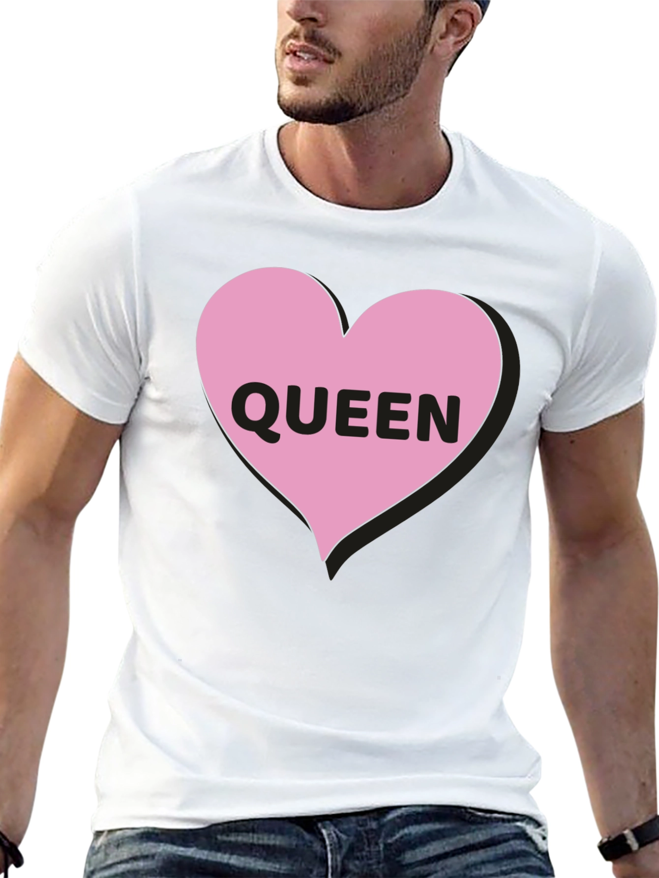 Black Queen Heart Graphic Black T-Shirt view 13