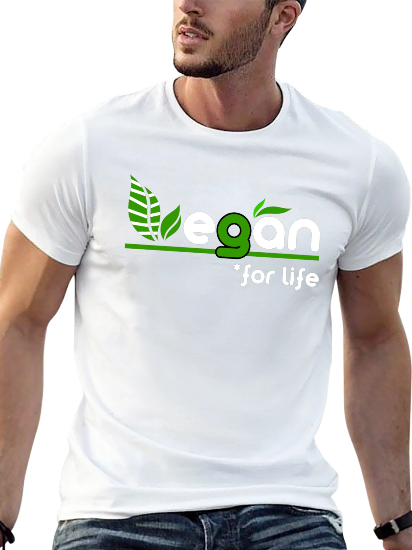Black Vegan for Life Graphic Tee - Stylish Black T-Shirt view 13