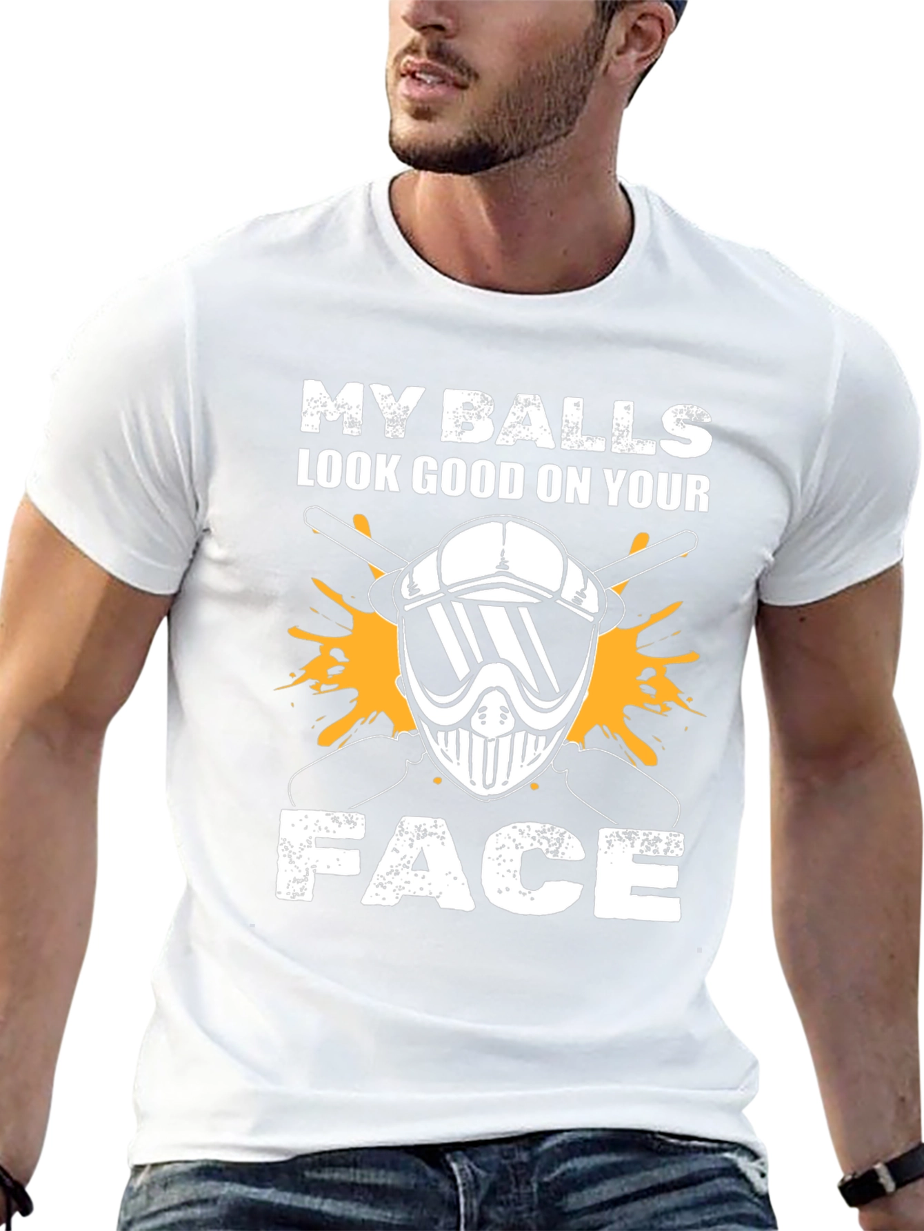 Black Funny Graphic T-Shirt - My Balls Look Good On Your Face view 13