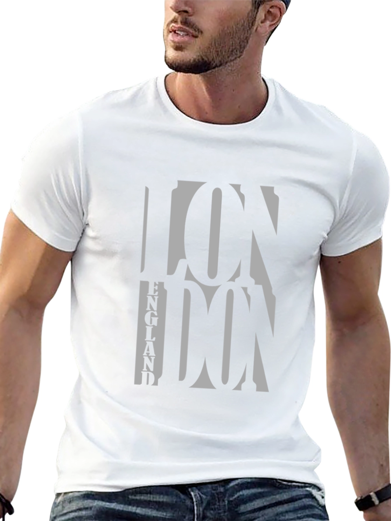Black London England Graphic Print Men's T-Shirt view 13