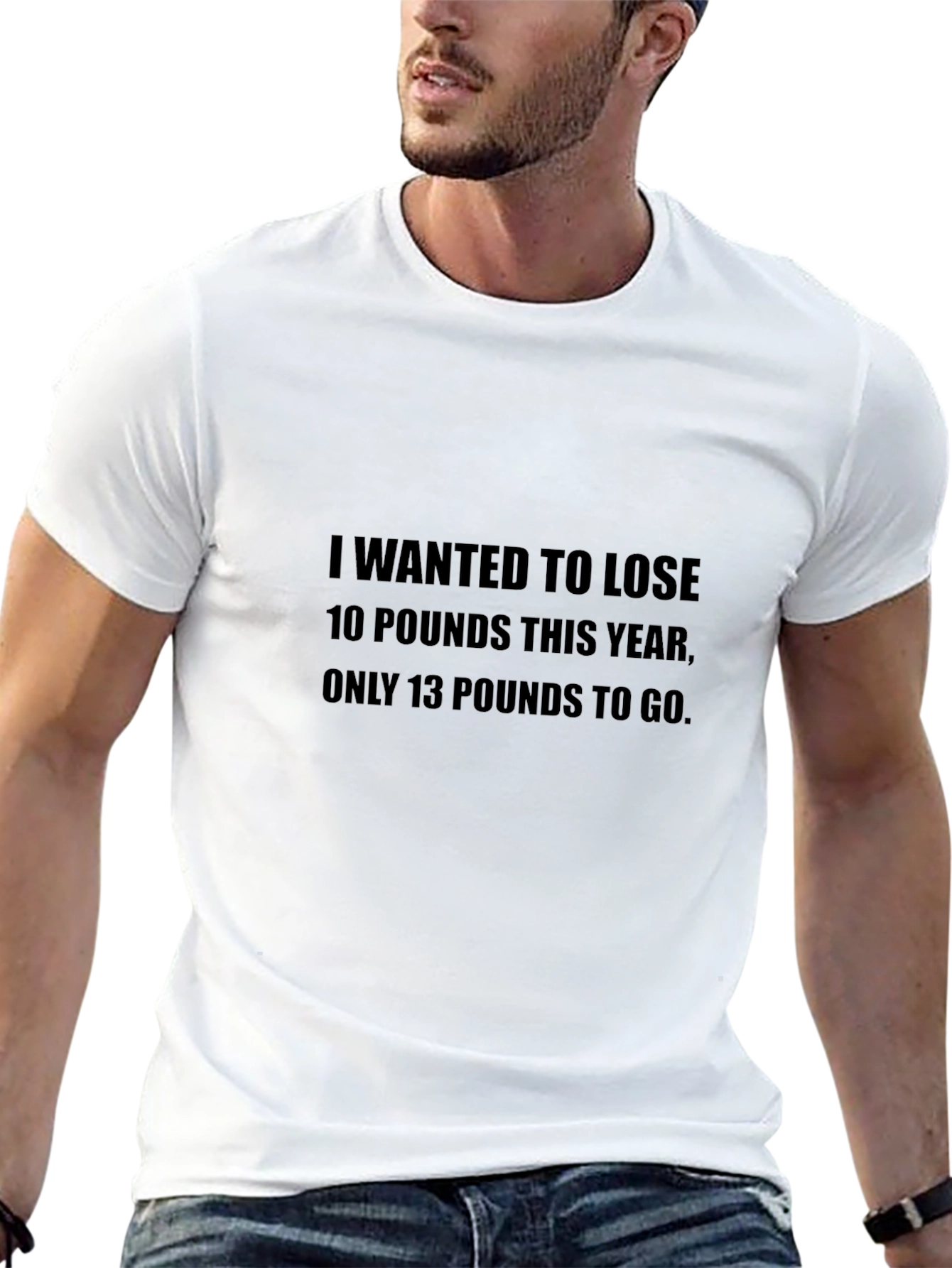 Black Humorous Weight Loss T-Shirt view 13