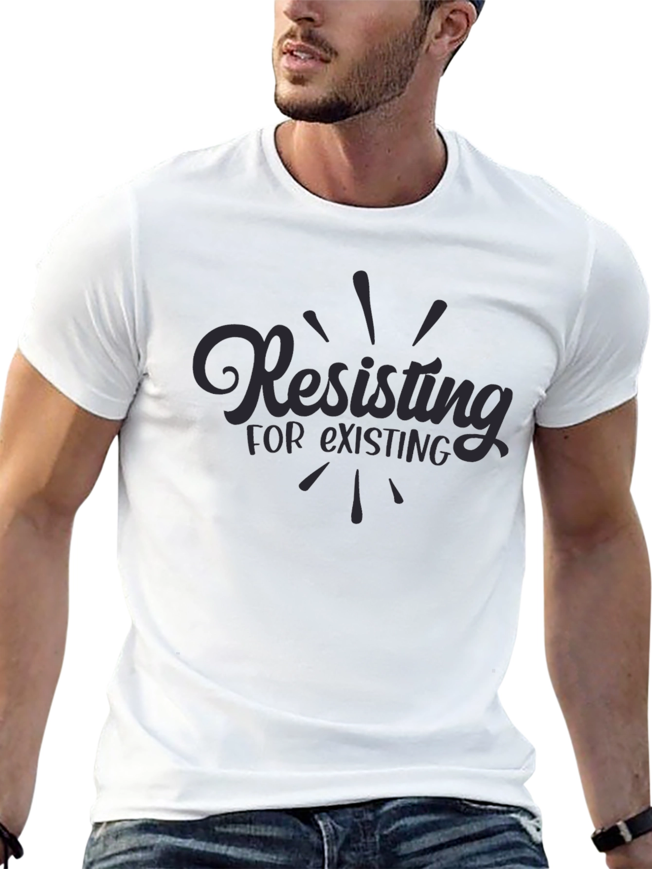Black Resisting for Existing Graphic Tee view 13