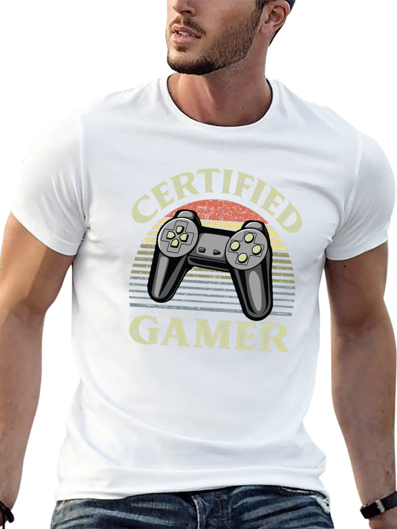 Black Certified Gamer T-Shirt - Retro Gaming Design view 13