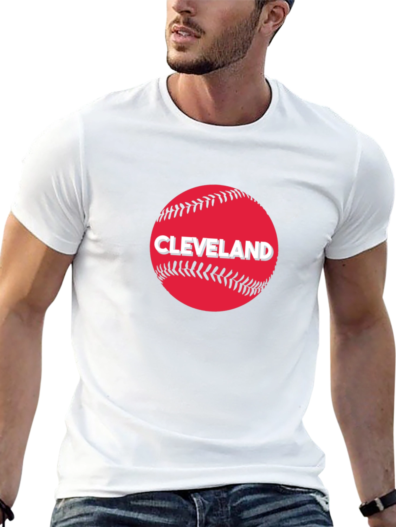 Black Cleveland Baseball Fan T-Shirt - Classic Design view 13