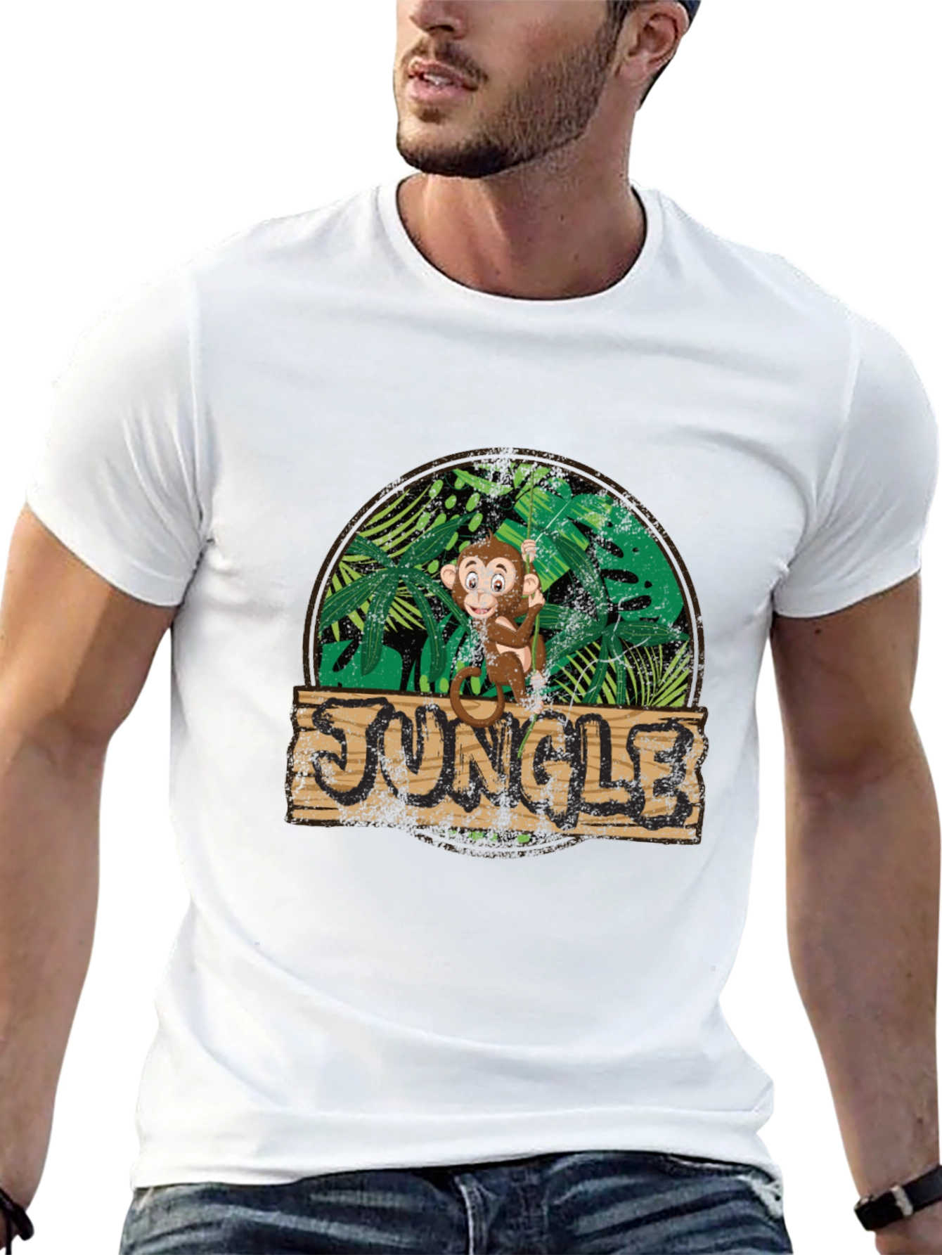 Black Jungle Monkey Graphic Tee - Funky Design view 13