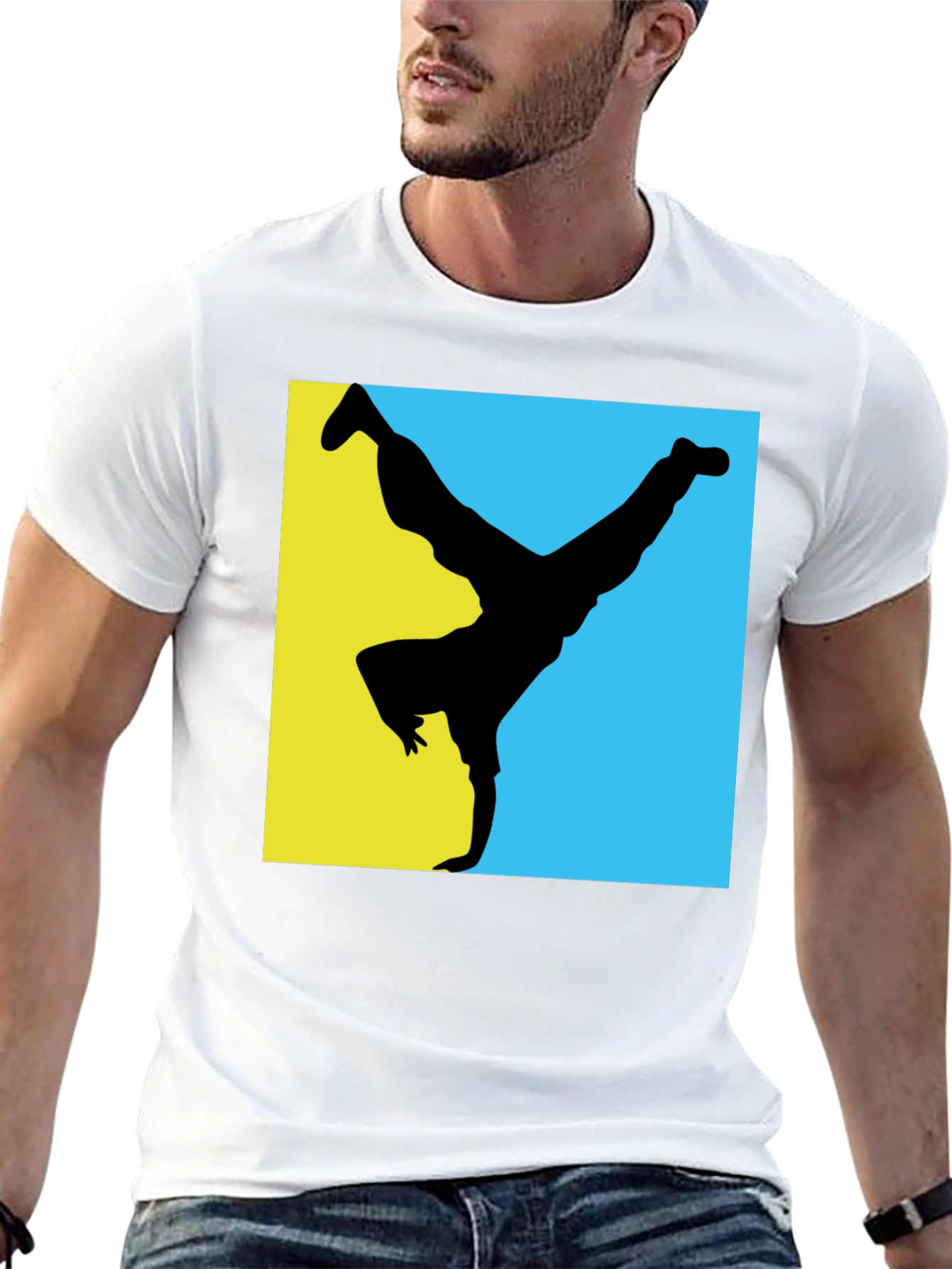 Black B-Boy Silhouette Graphic Tee - Black view 13