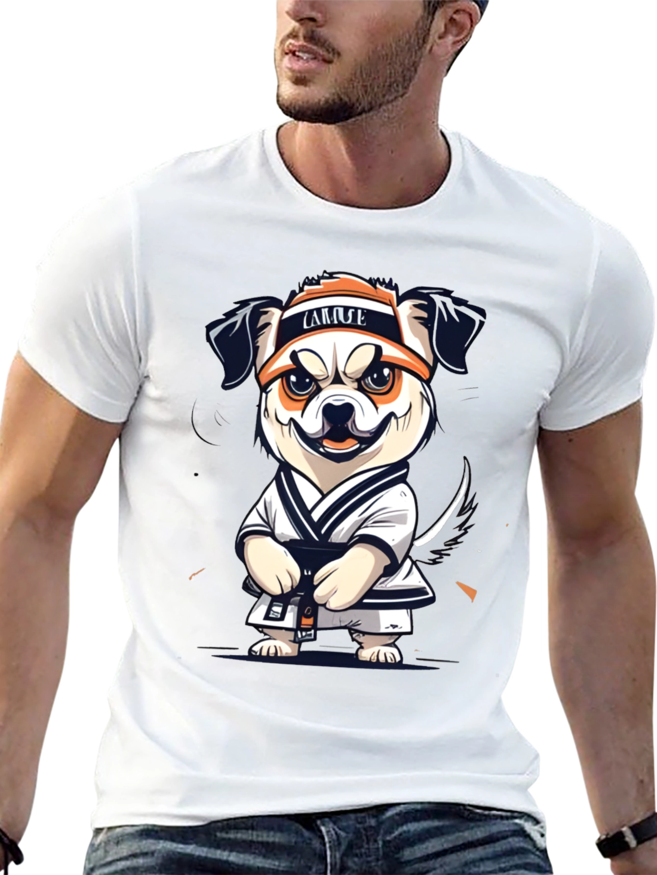 Black Karate Dog Graphic T-Shirt view 13