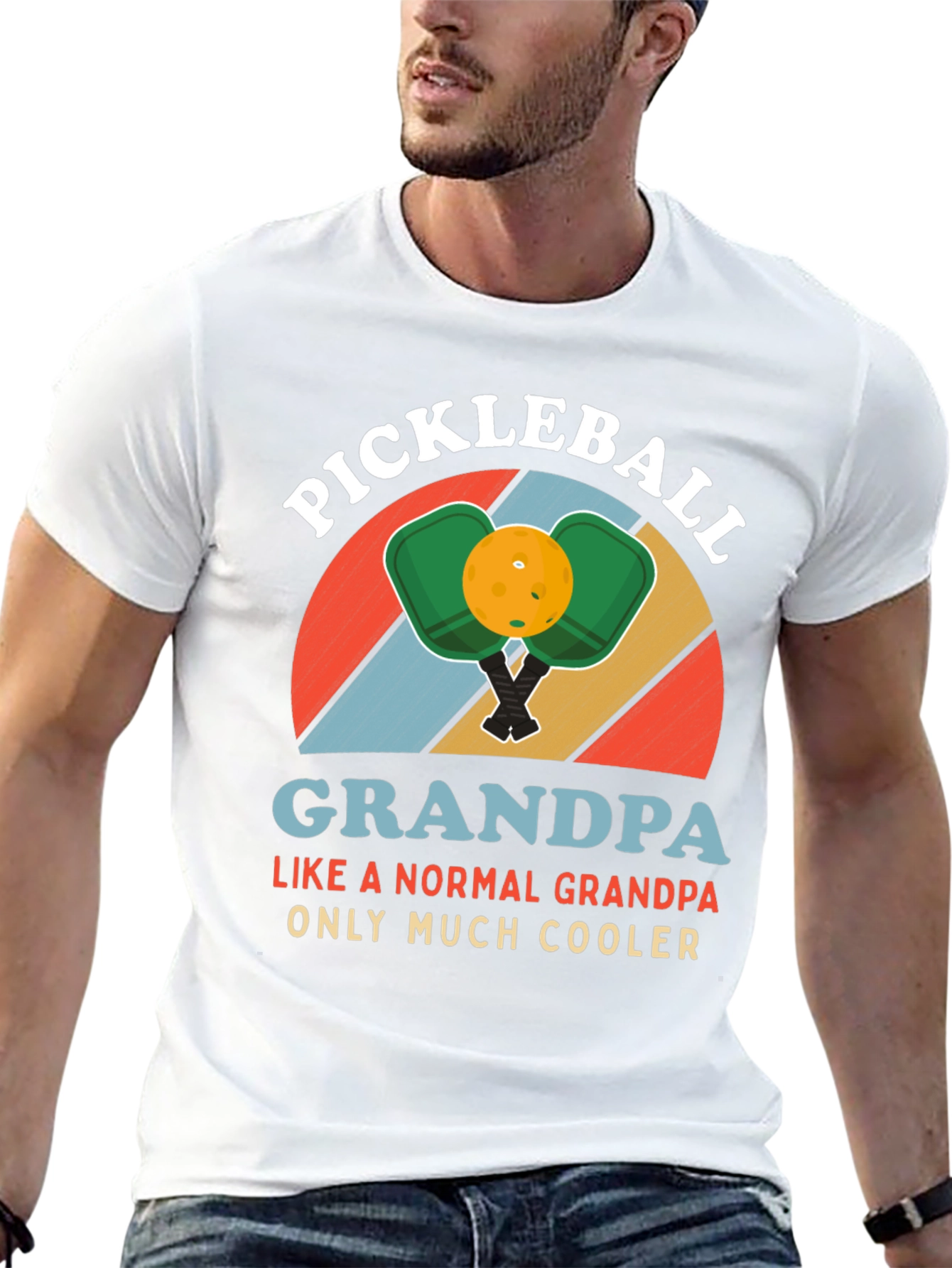 Black Pickleball Grandpa T-Shirt - Much Cooler Than Normal! view 13