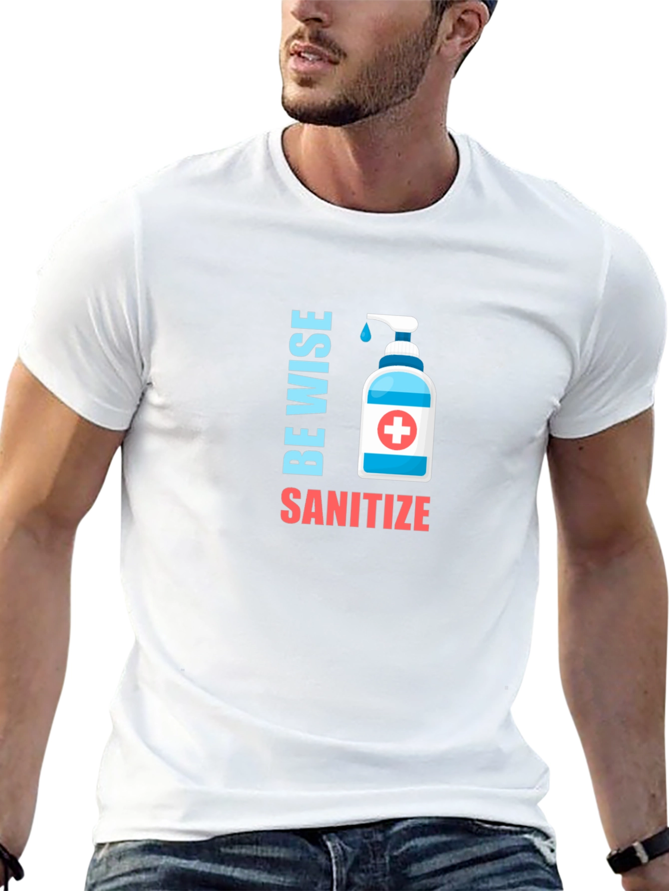 Black Be Wise Sanitize Graphic T-Shirt view 13