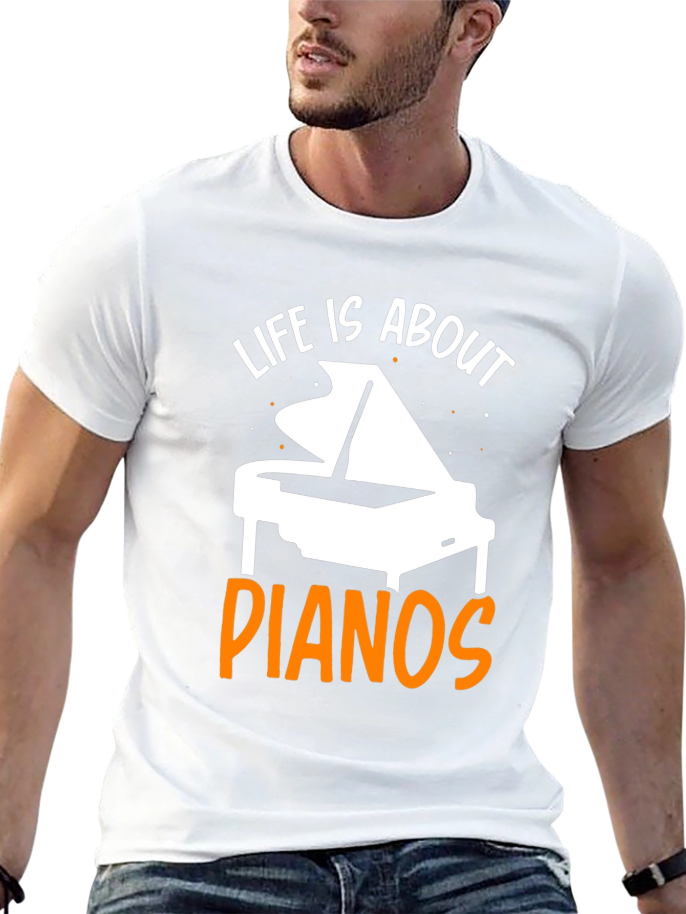 Black Life Is About Pianos Black T-Shirt view 13