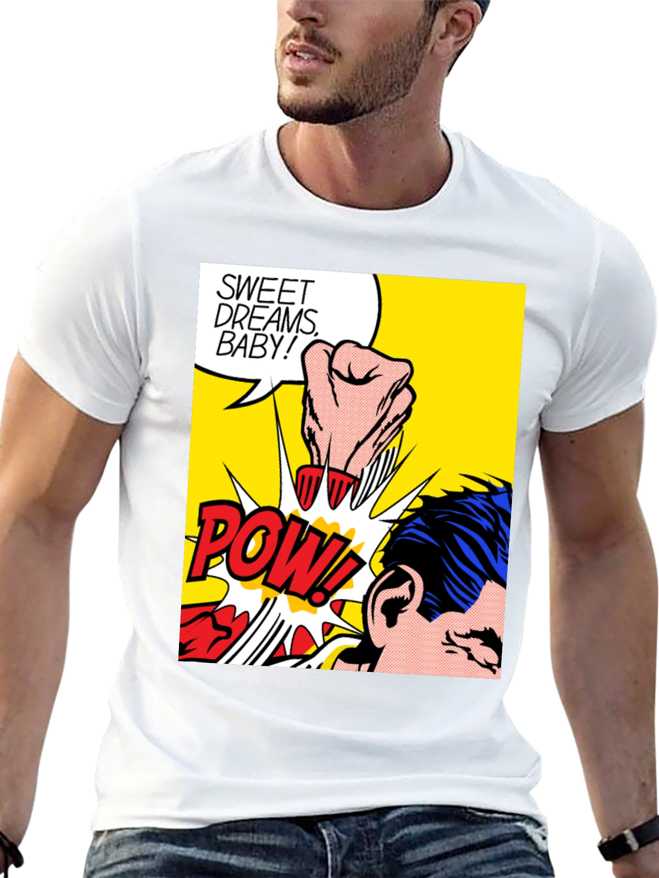 Black Pop Art Pow! Graphic T-Shirt view 13