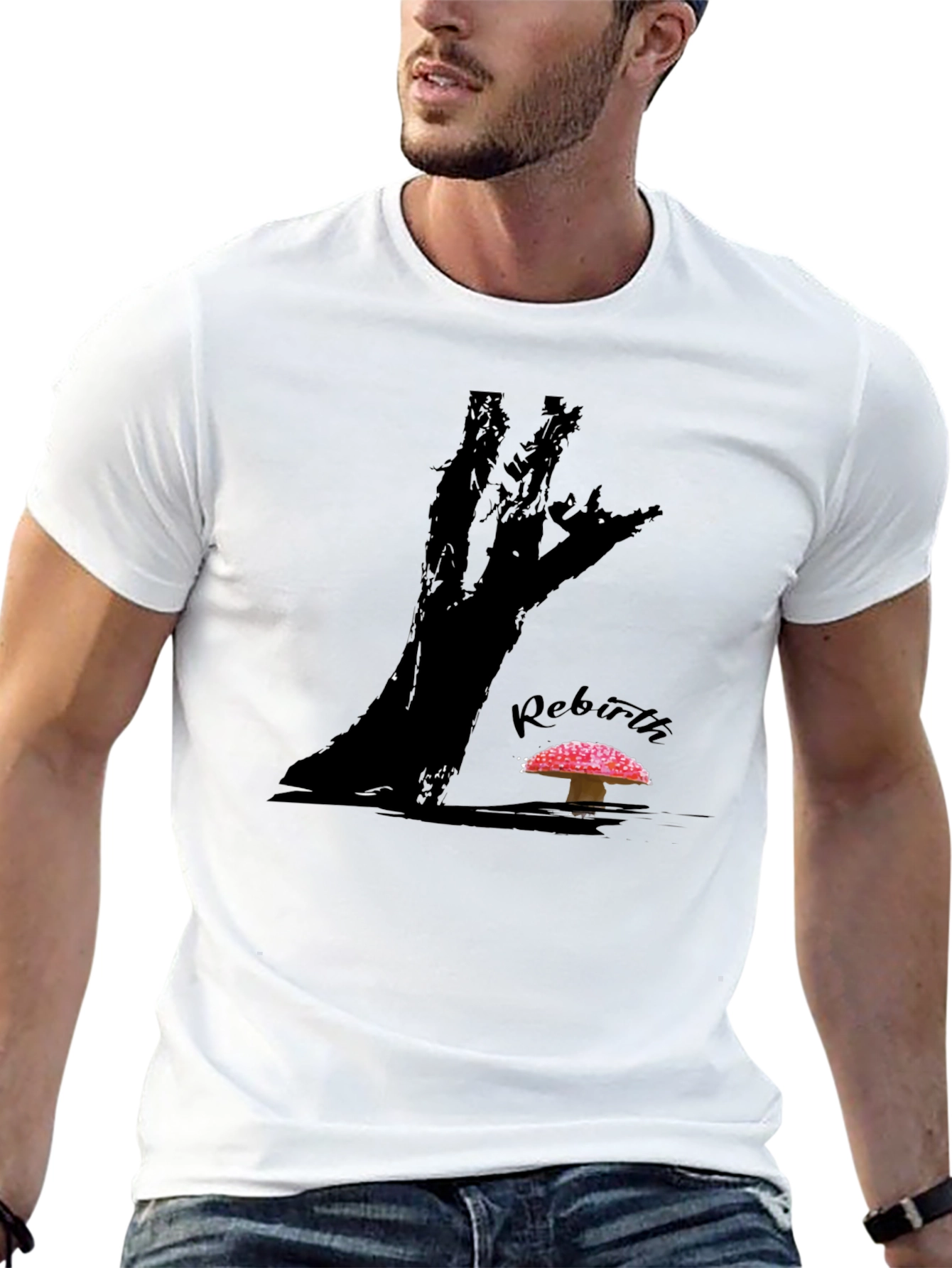 Black Rebirth Graphic Tee - Black Cotton Blend view 13