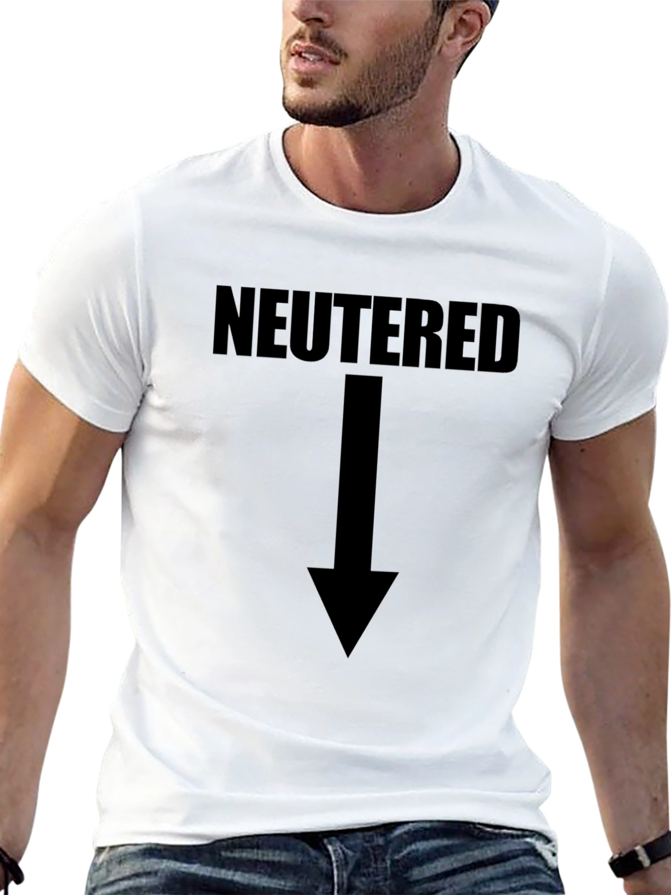Black Neutered Arrow T-Shirt - Funny Humor Tee view 13