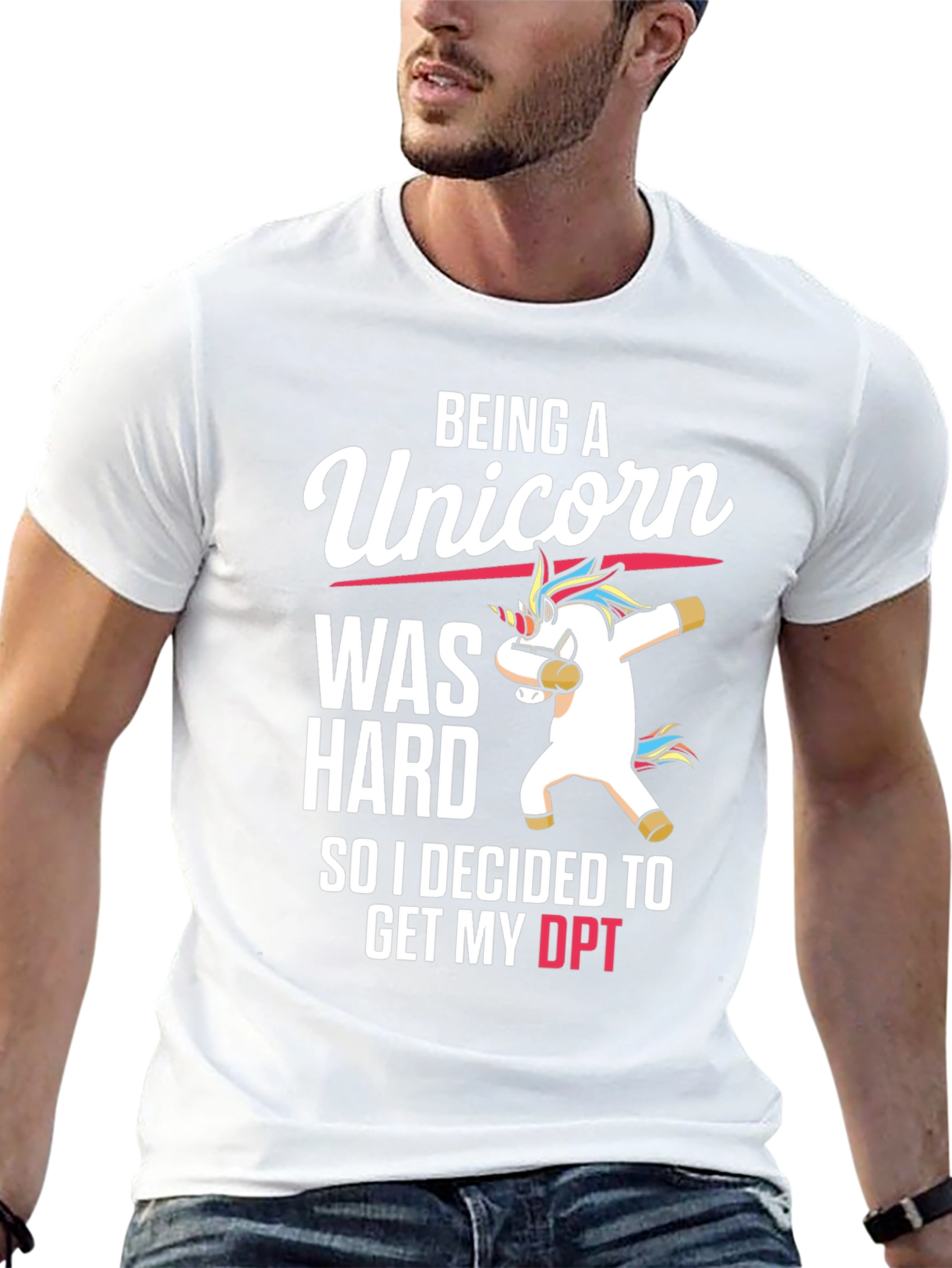 Black Being A Unicorn DPT T-Shirt view 13