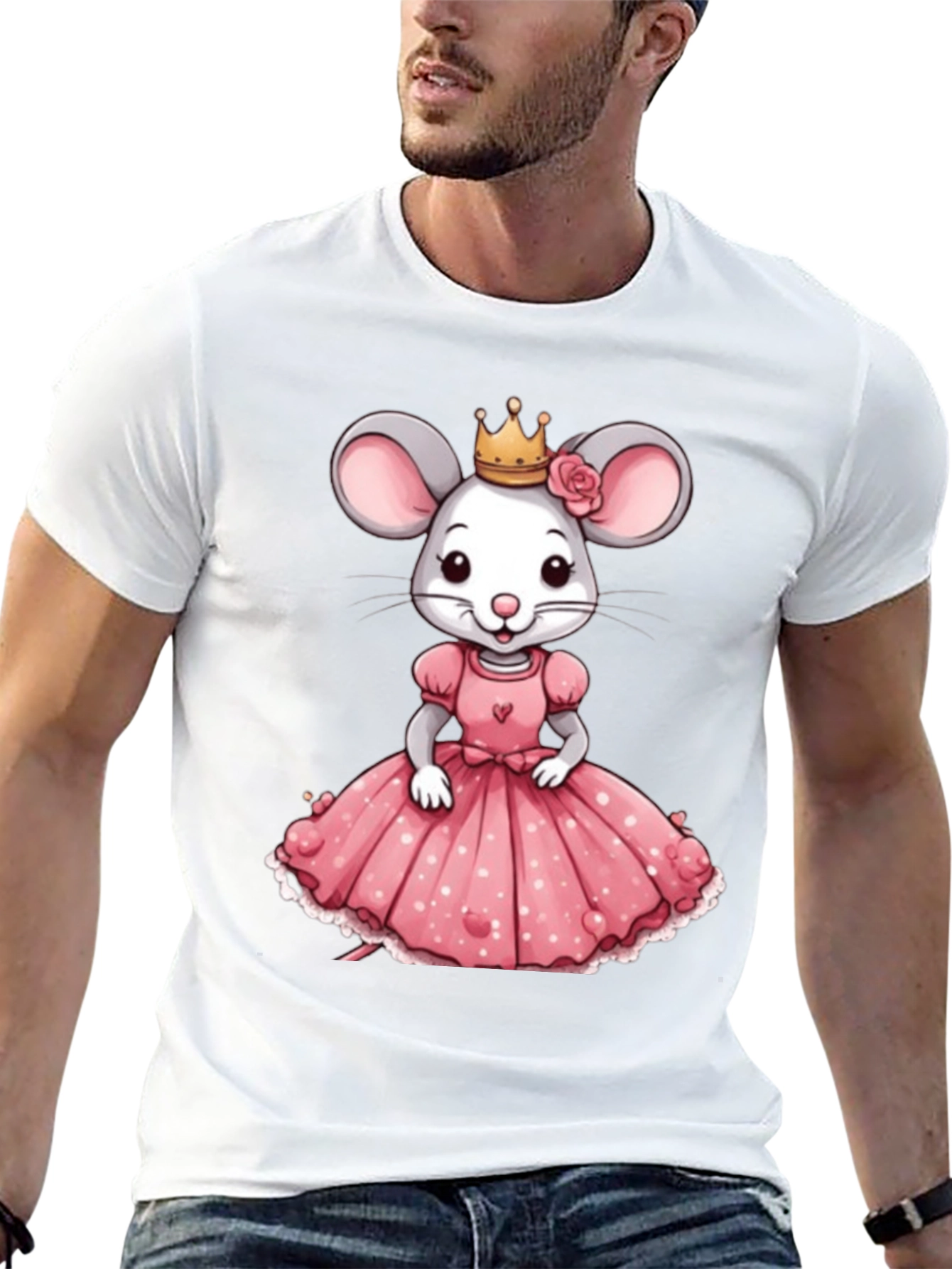 Black Cute Mouse Princess T-Shirt - Cartoon Mouse view 13
