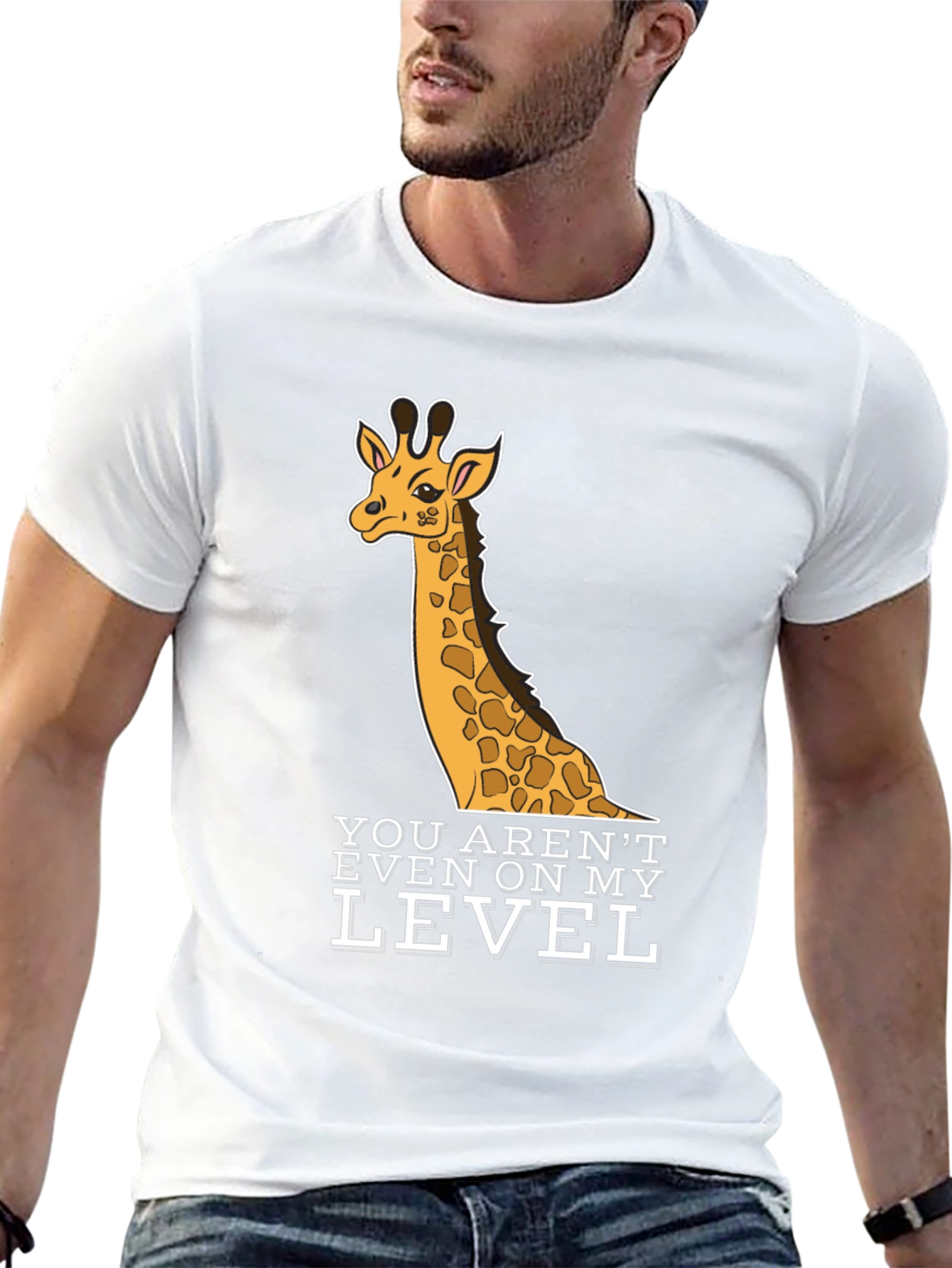 Black Giraffe T-Shirt - You Aren't Even On My Level - Black view 13