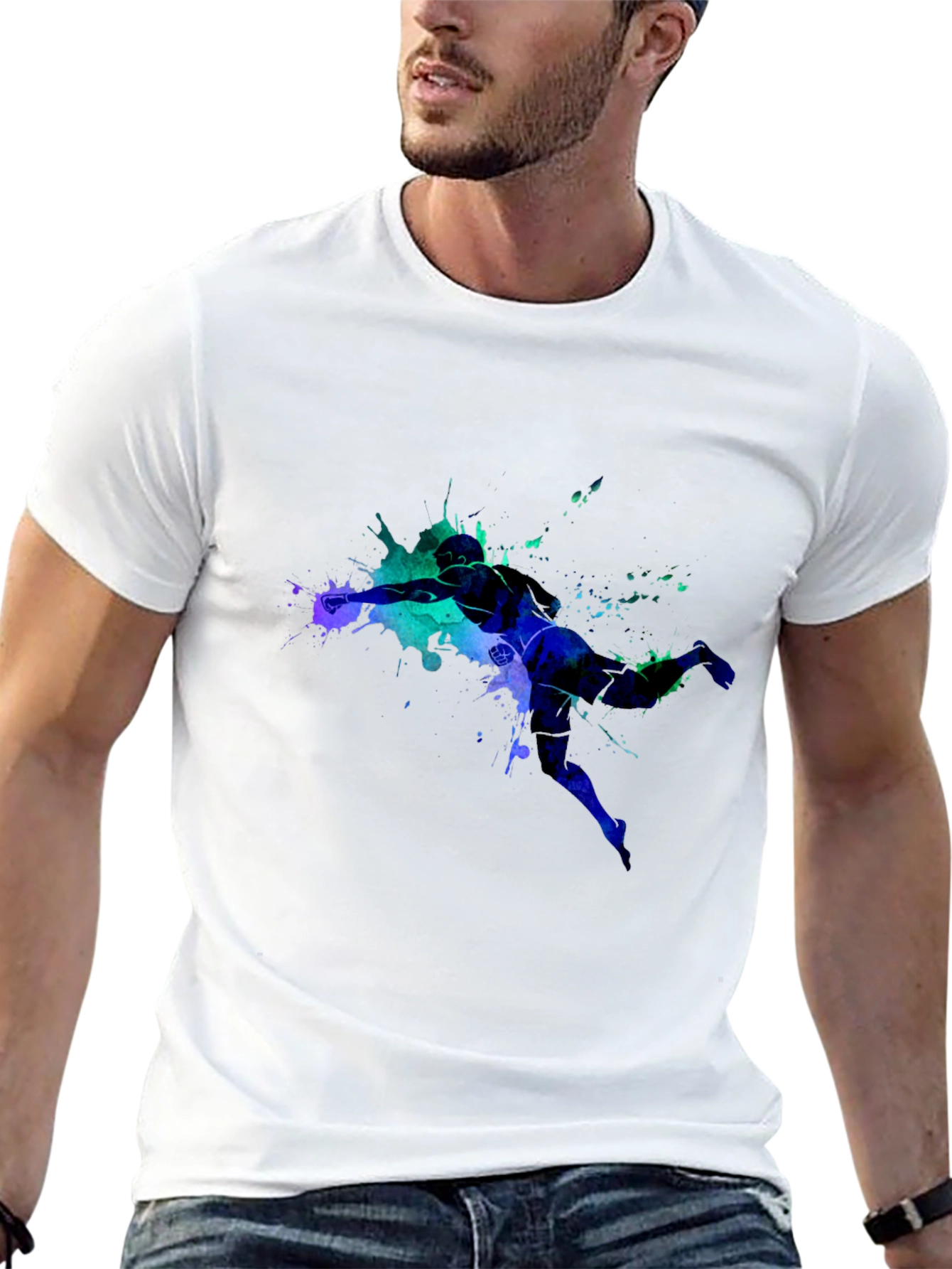 Black Abstract Athlete Graphic Tee view 13
