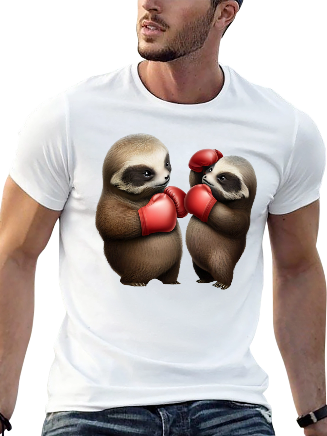 Black Sloth Boxing T-Shirt: Funny Animal Tee view 13