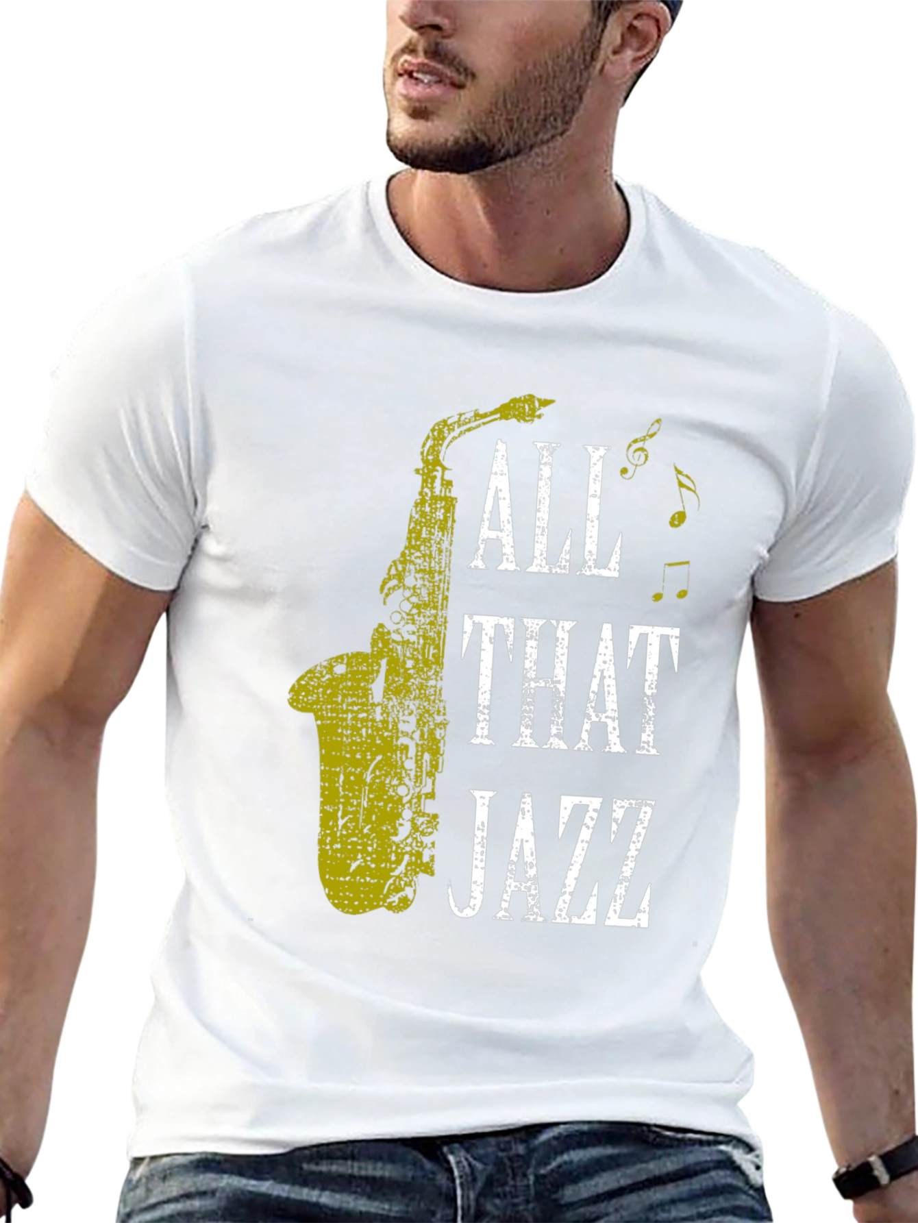 Black All That Jazz Saxophone T-Shirt view 13