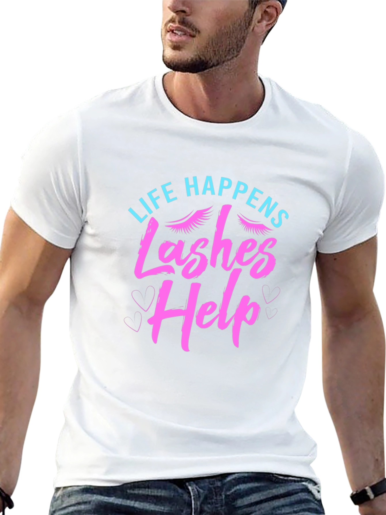 Black Life Happens Lashes Help Graphic T-Shirt view 13