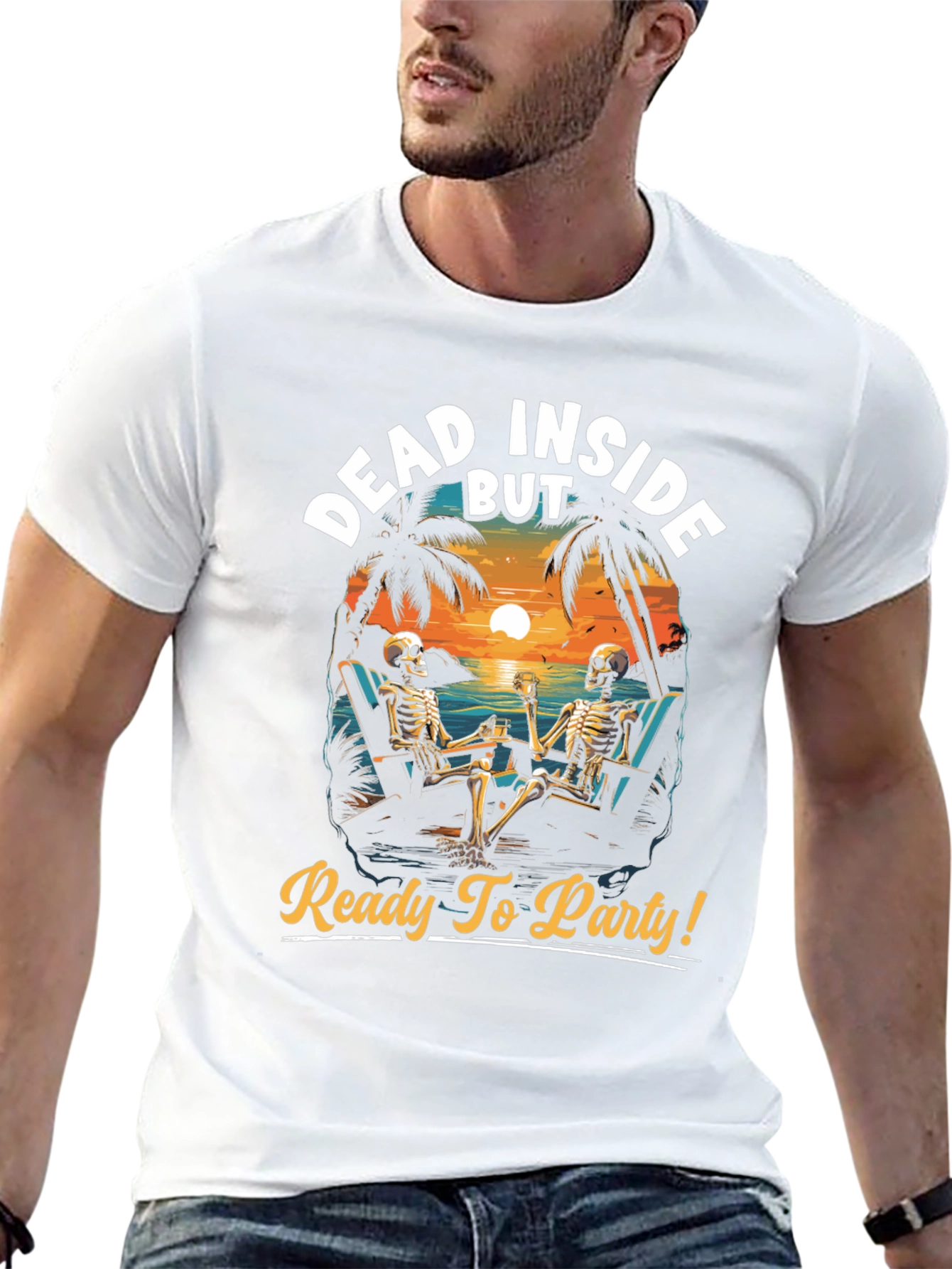 Black Dead Inside But Ready to Party T-Shirt view 13