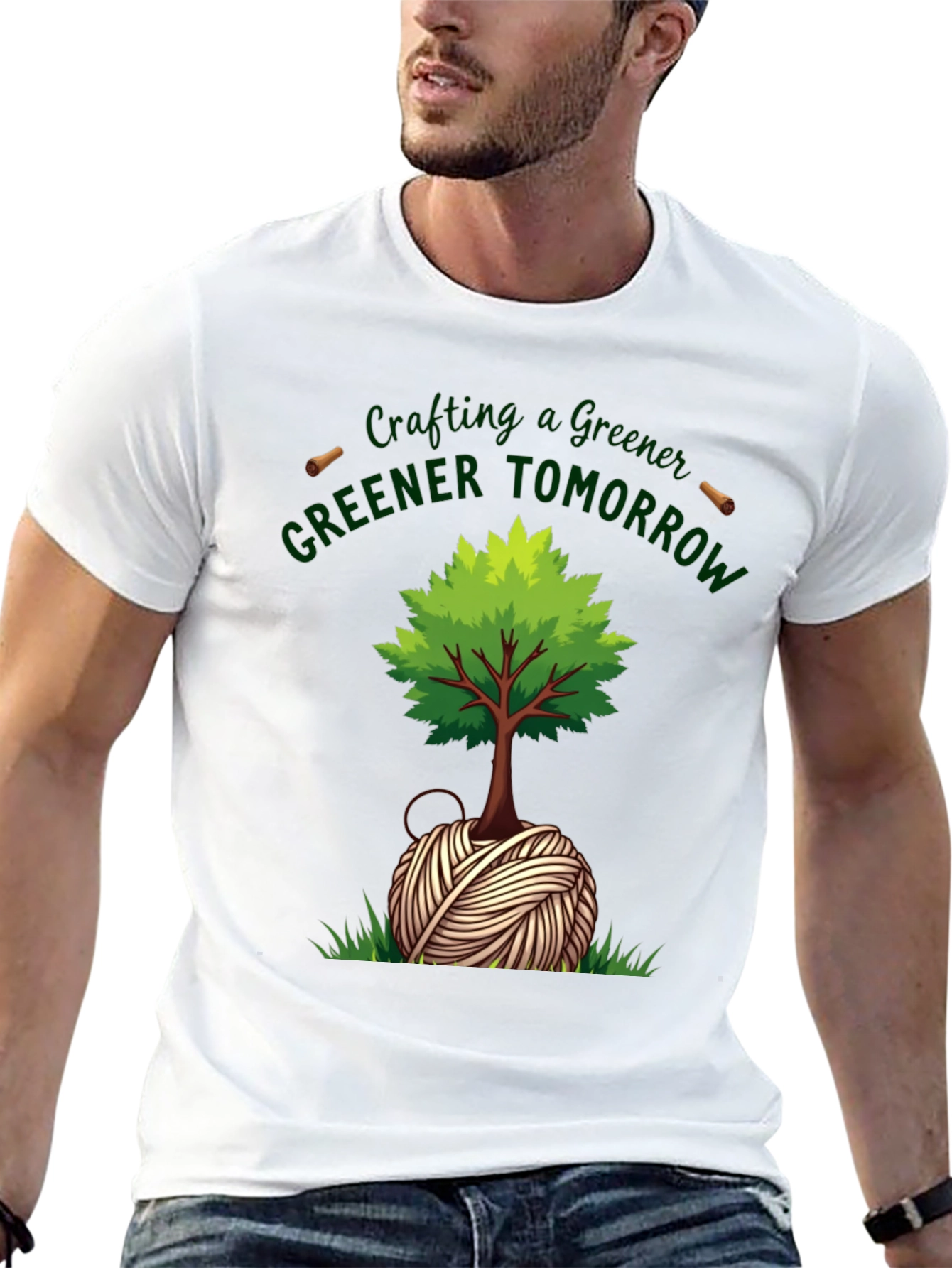 Black Crafting a Greener Tomorrow T-Shirt view 13