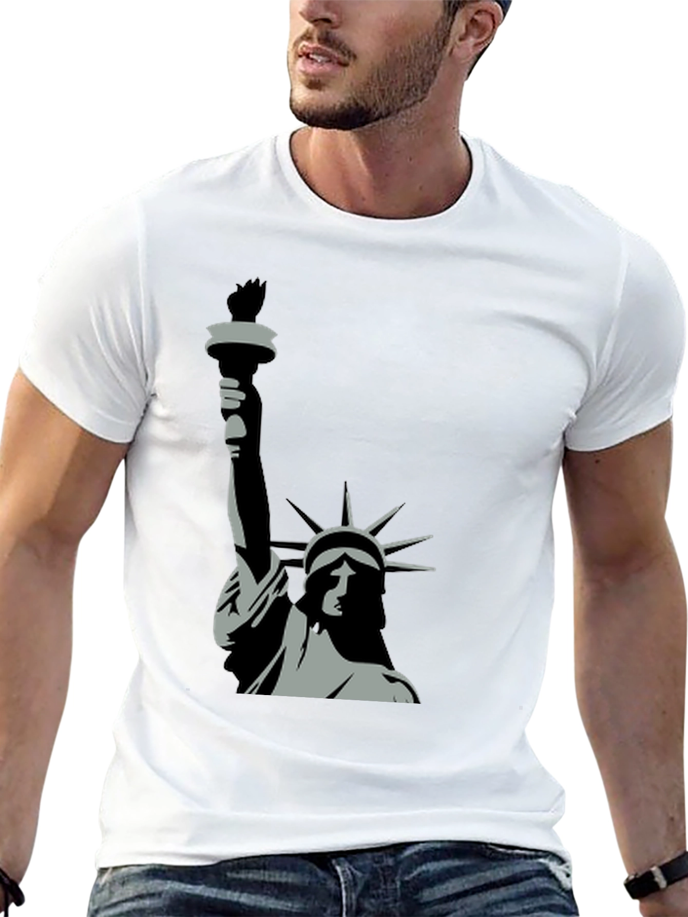 Black Statue of Liberty Graphic Tee - Black view 13
