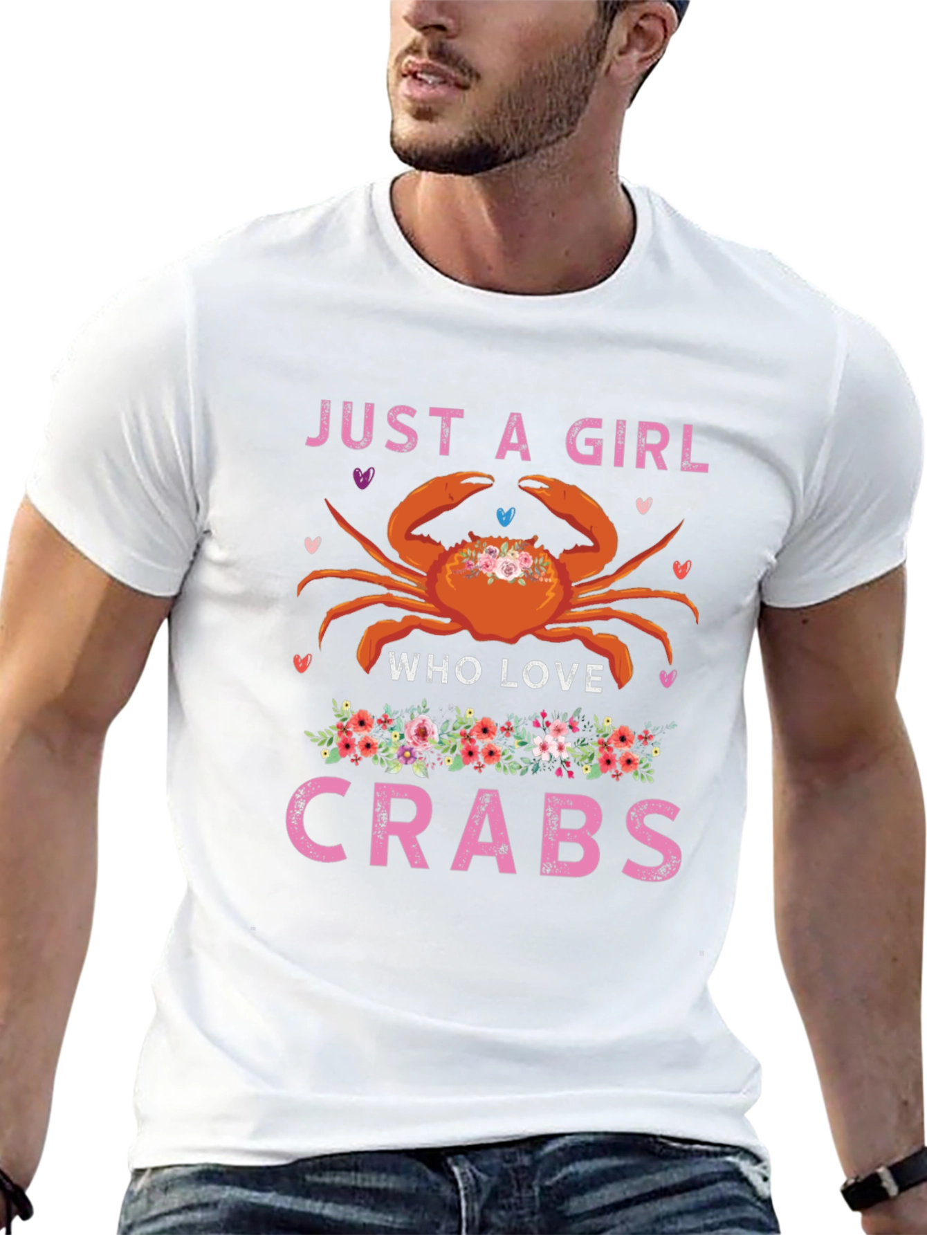 Black Just a Girl Who Loves Crabs T-Shirt view 13