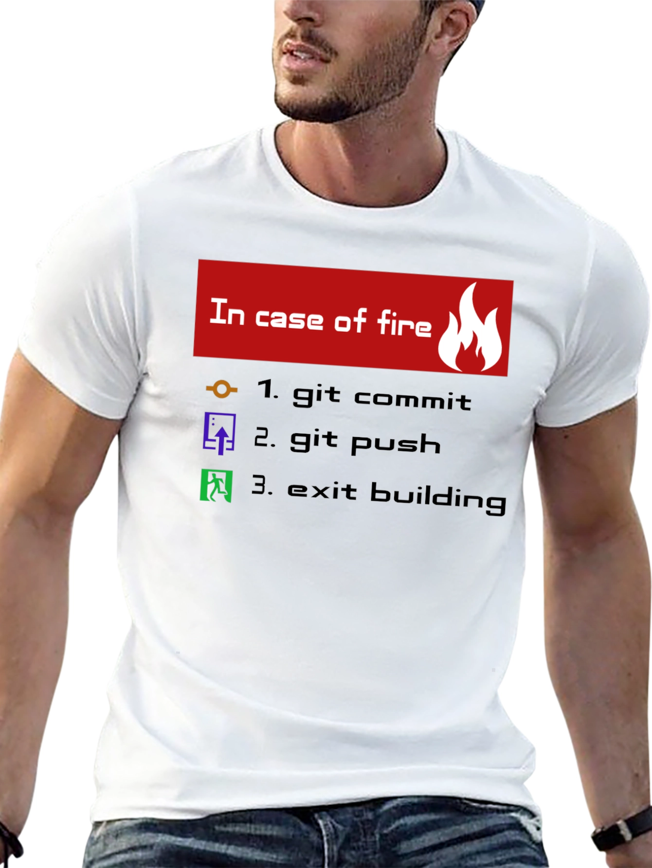 Black Funny Programmer T-Shirt - In Case of Fire view 13