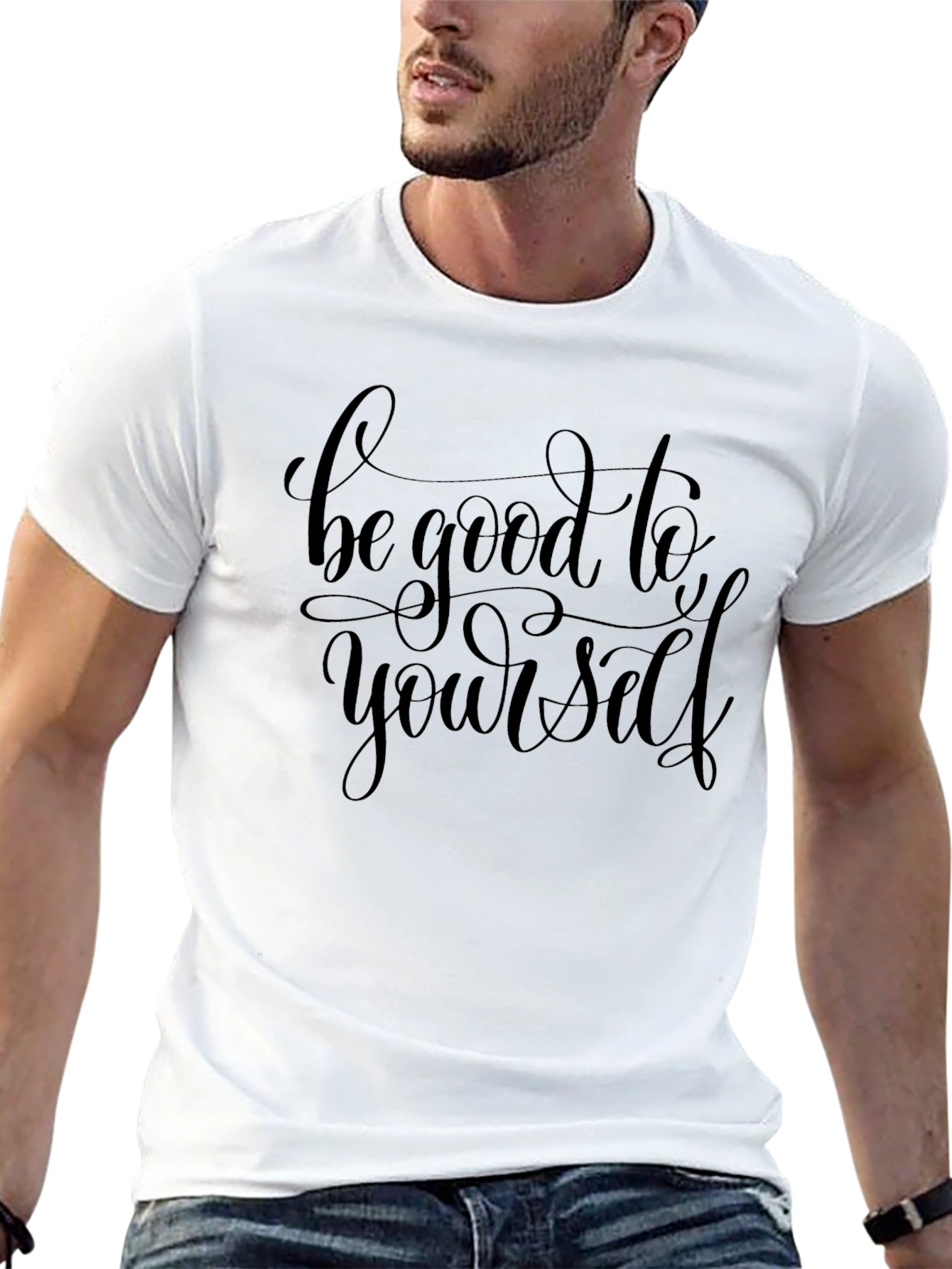 Black Be Good To Yourself - Black Graphic T-Shirt view 13