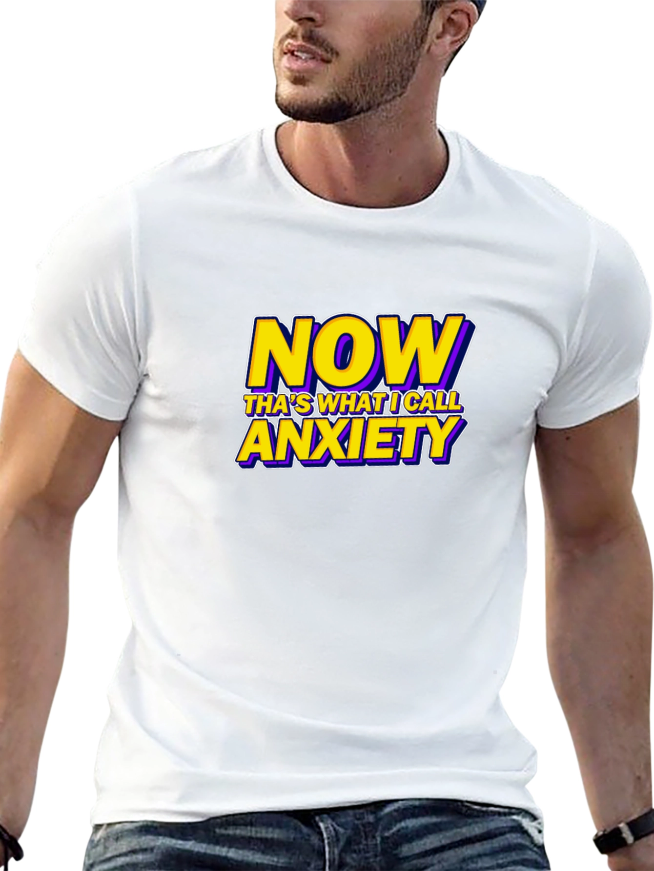 Black Now That's What I Call Anxiety Funny Graphic T-Shirt view 13