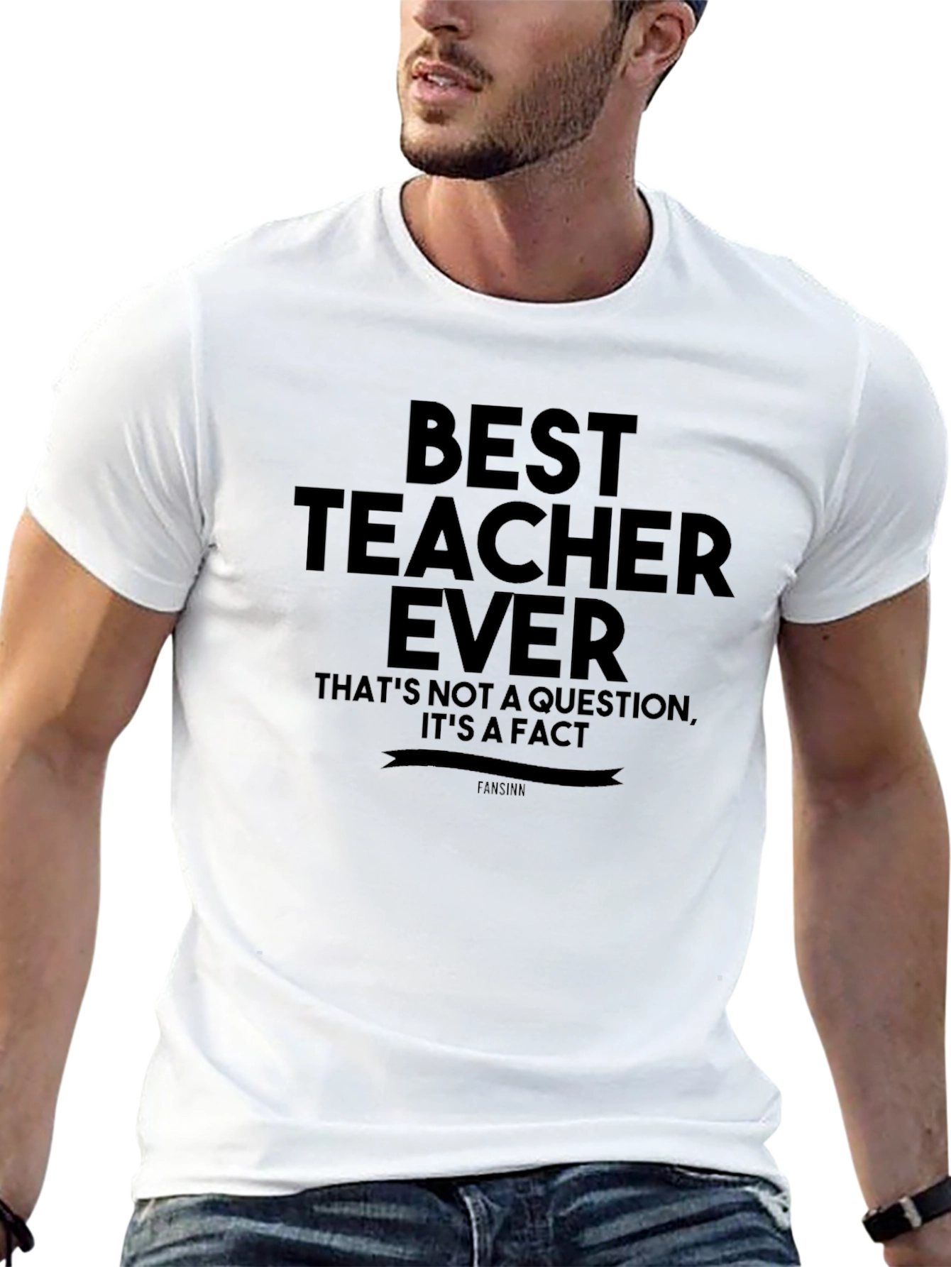 Black Best Teacher Ever T-Shirt - Fact Statement Tee view 13