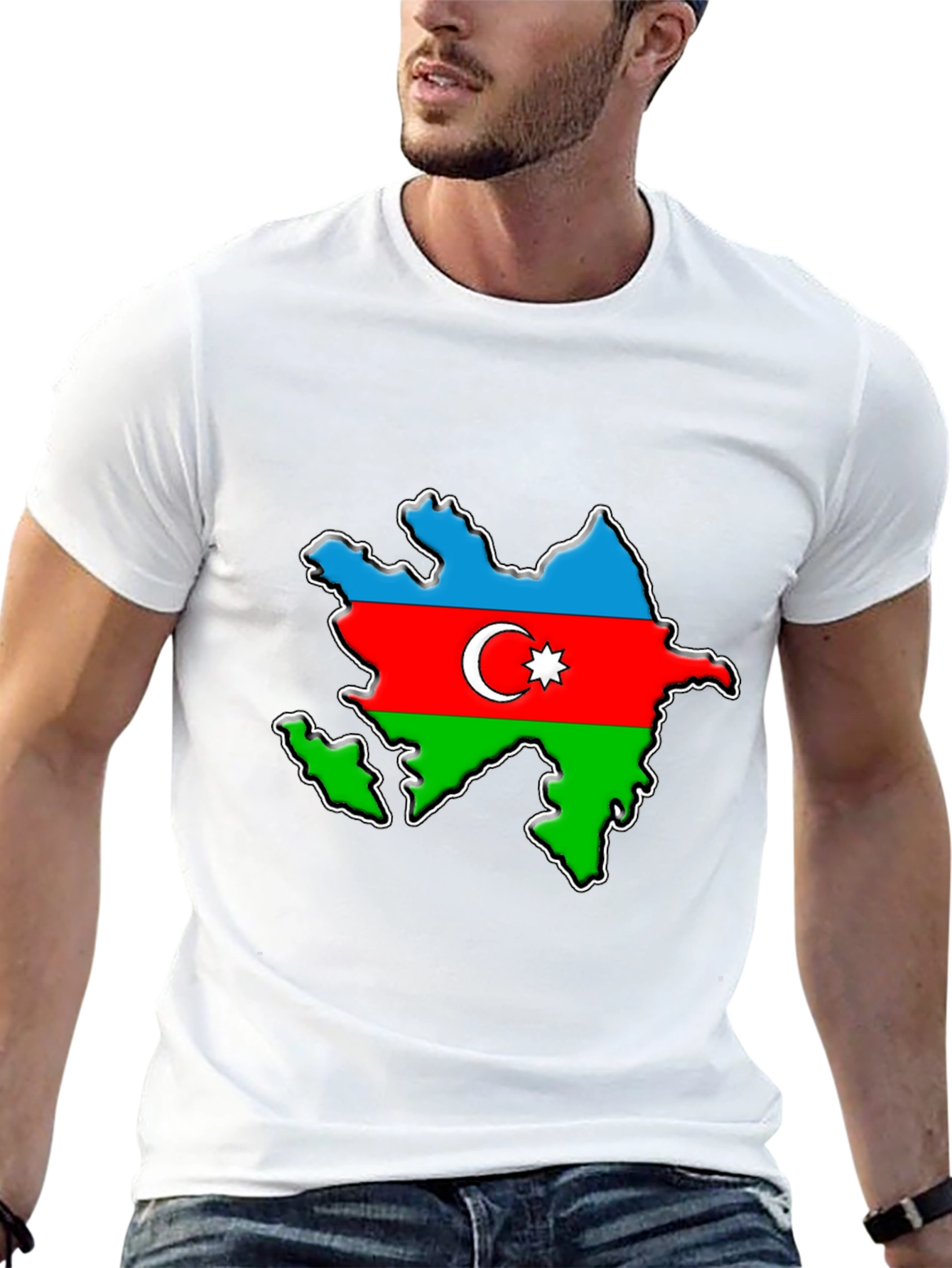 Black Azerbaijan Flag Map T-Shirt - Patriotic Pride Tee view 13