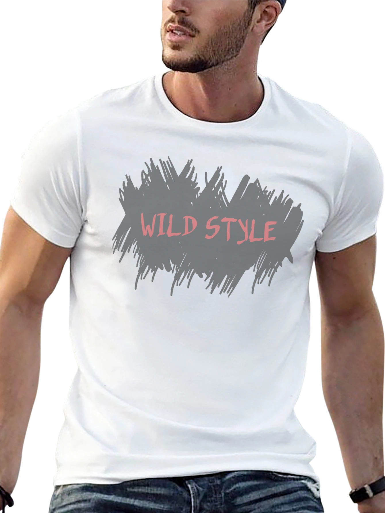 Black Wild Style Graphic Tee - Black Cotton T-Shirt view 13