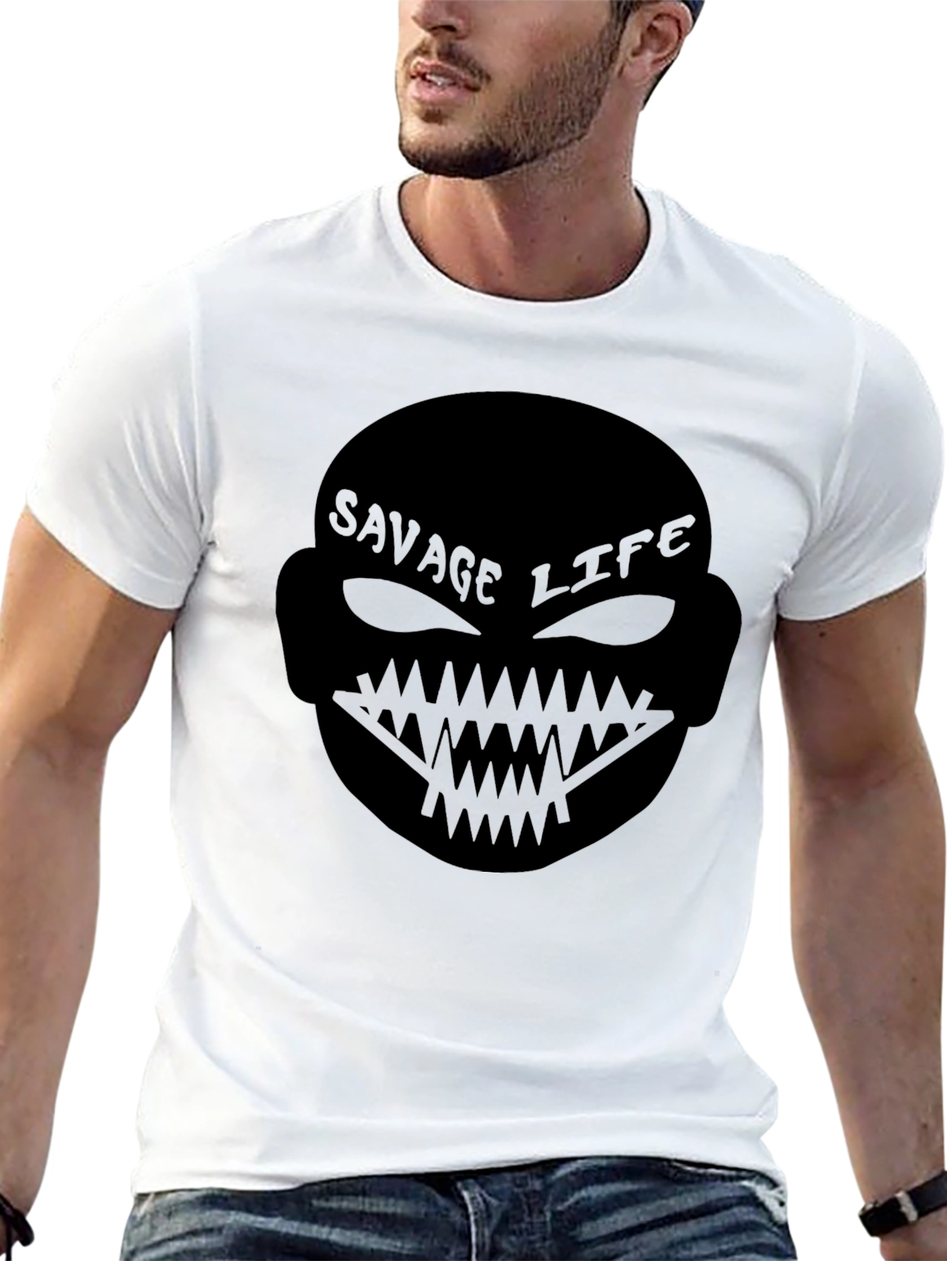 Black Savage Life Graphic T-Shirt - Bold Statement Tee view 13