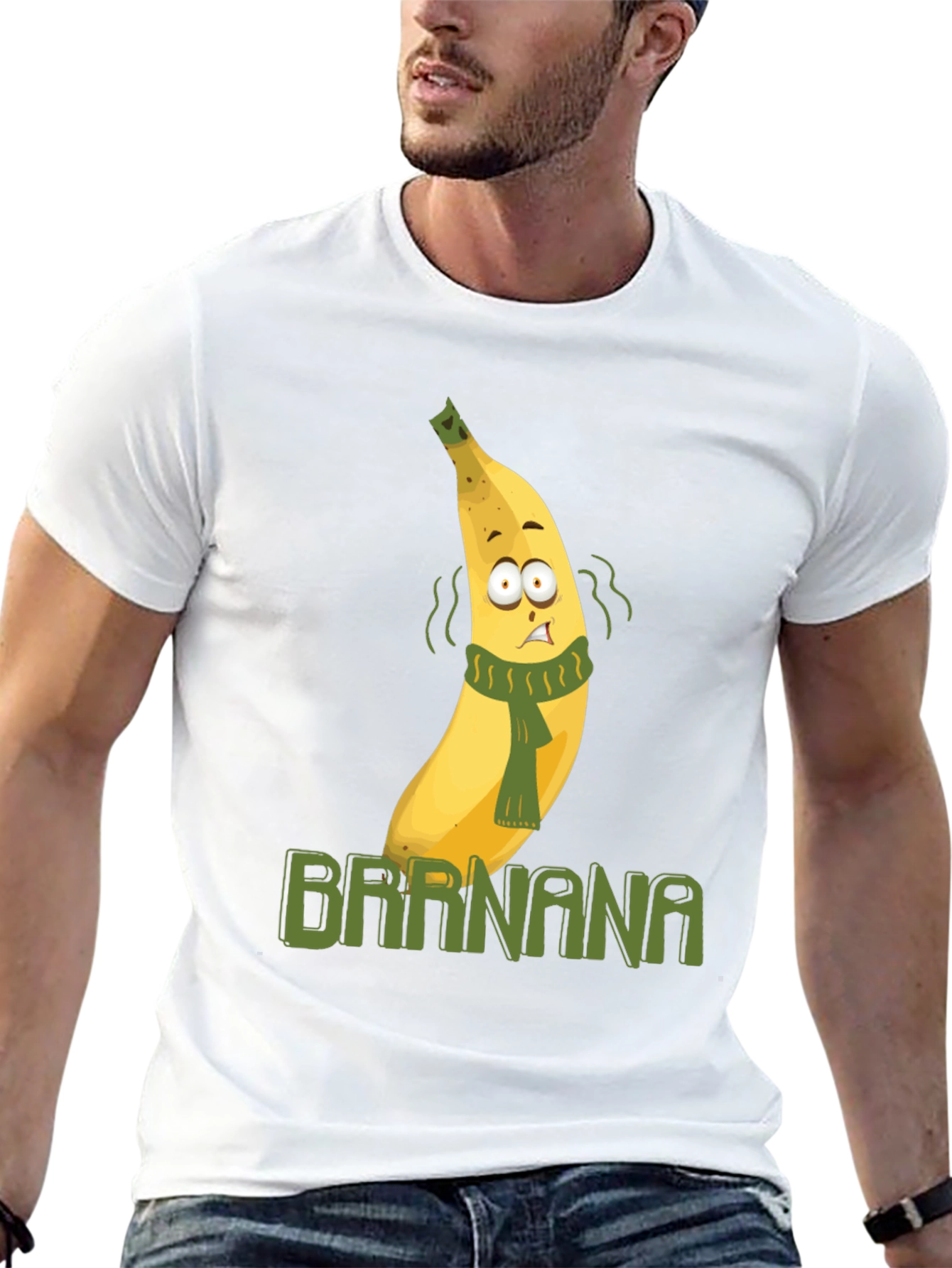 Black Brrr-nana T-Shirt - Humorous Cartoon Fruit Design view 13