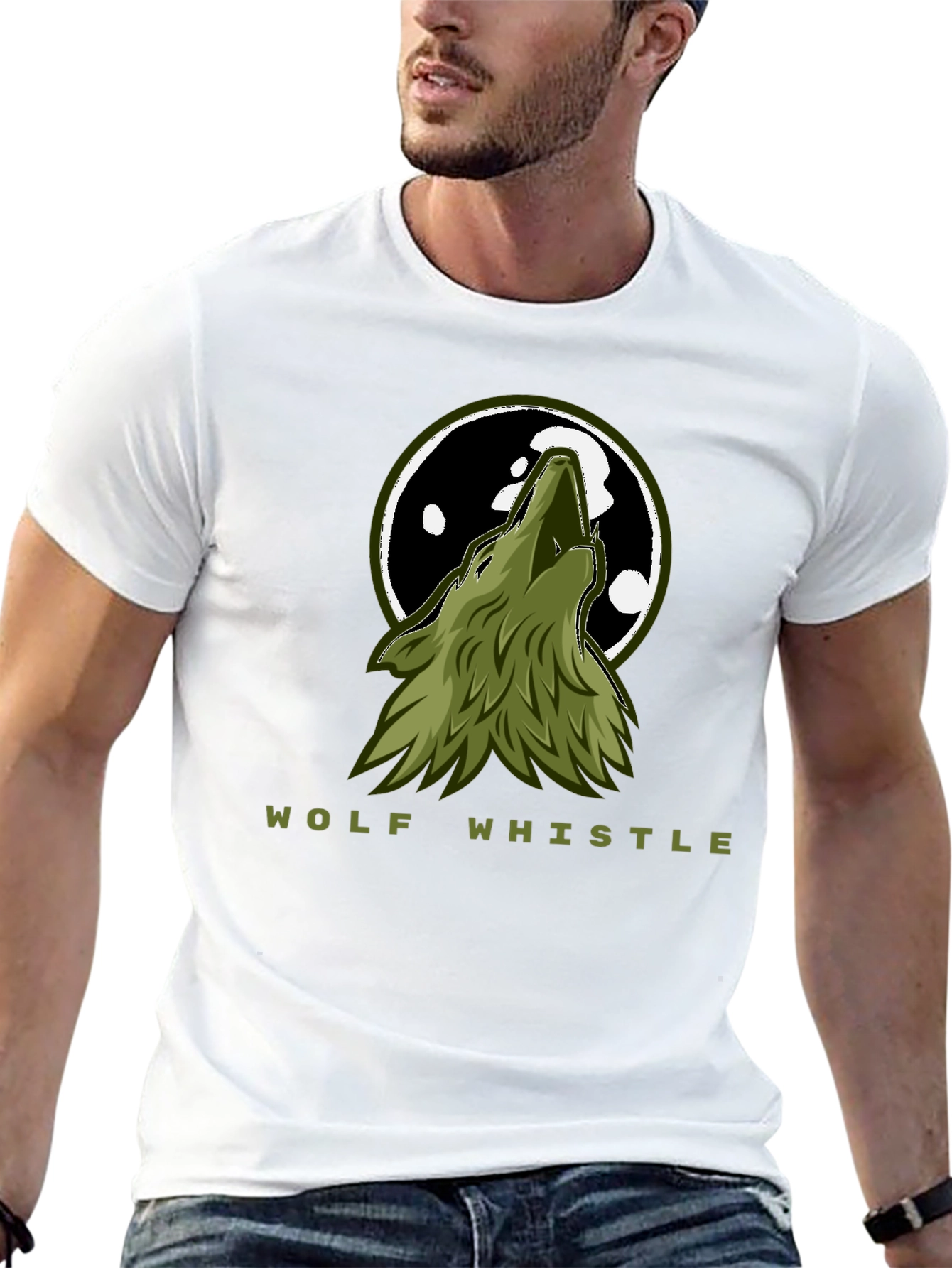 Black Wolf Howl Graphic Tee - Men's Black T-Shirt view 13