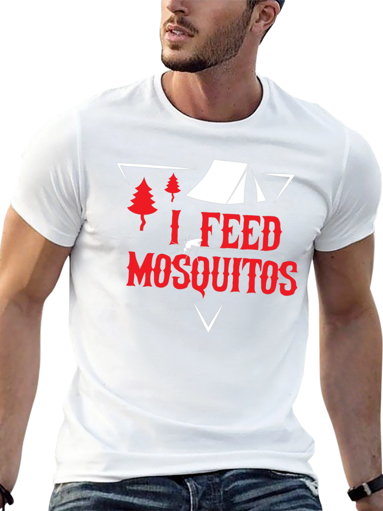 Black I Feed Mosquitos Graphic Tee - Camping Humor T-Shirt view 13