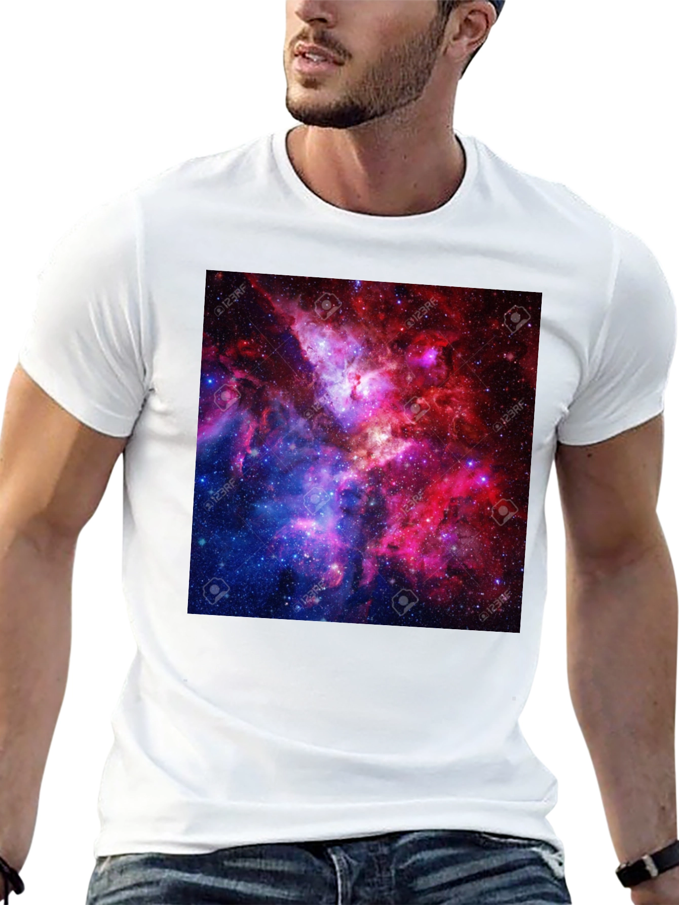 Galaxy Print Black T-Shirt - 13