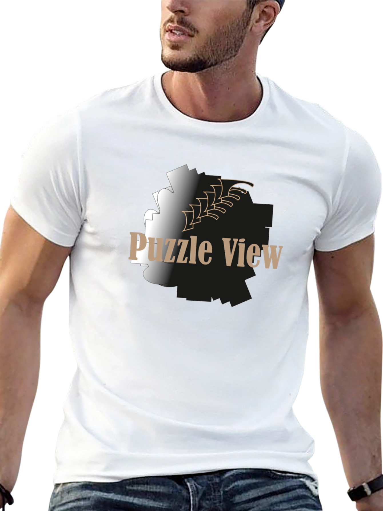 Black Puzzle View Graphic T-Shirt view 13