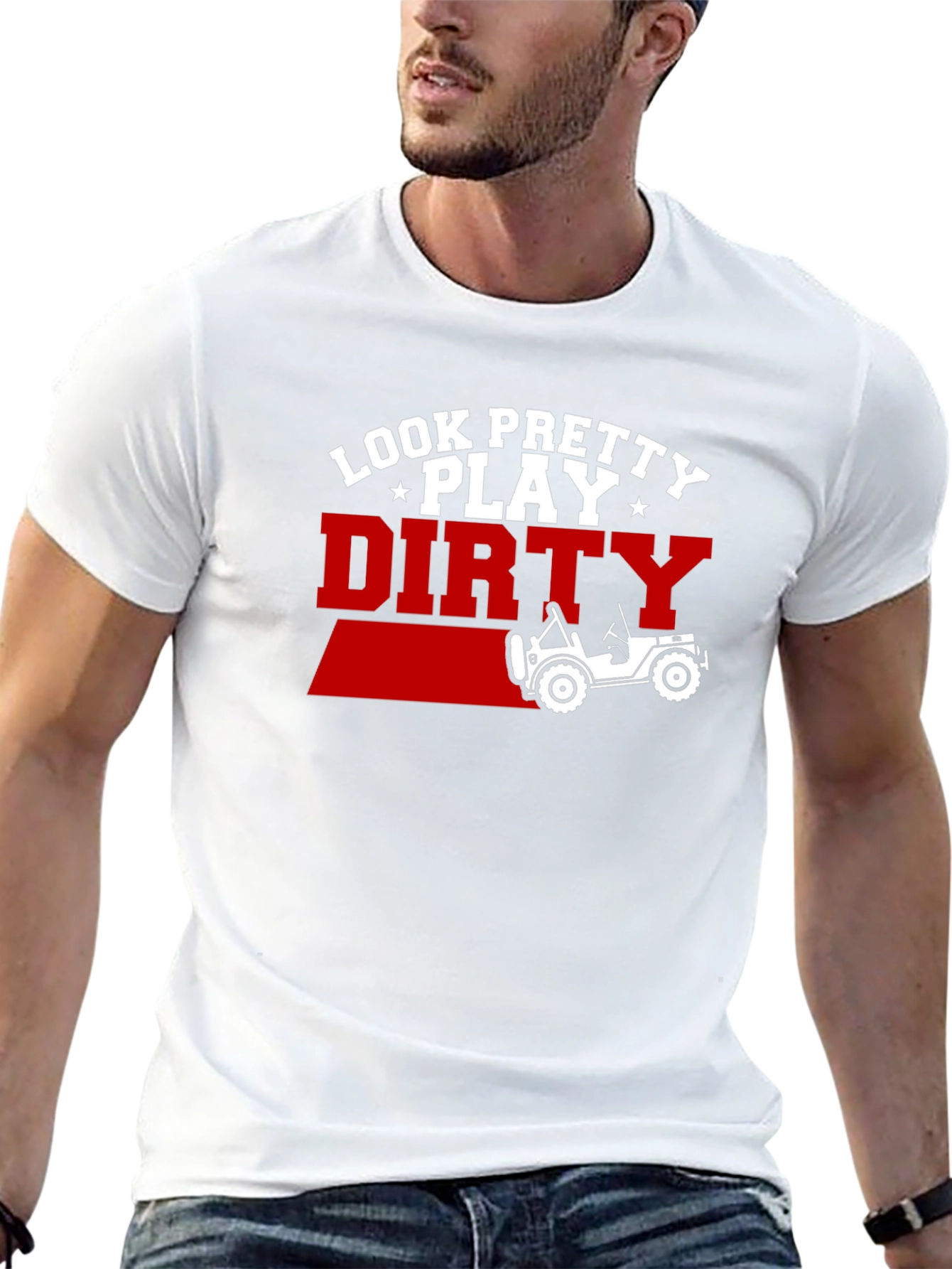 Black Look Pretty Play Dirty Jeep T-Shirt view 13