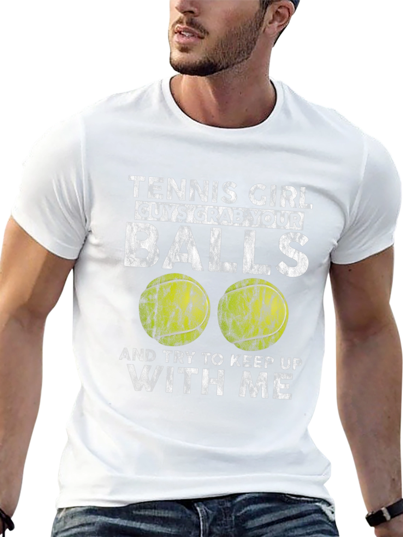 Black Tennis Girl Grab Your Balls Graphic Tee view 13