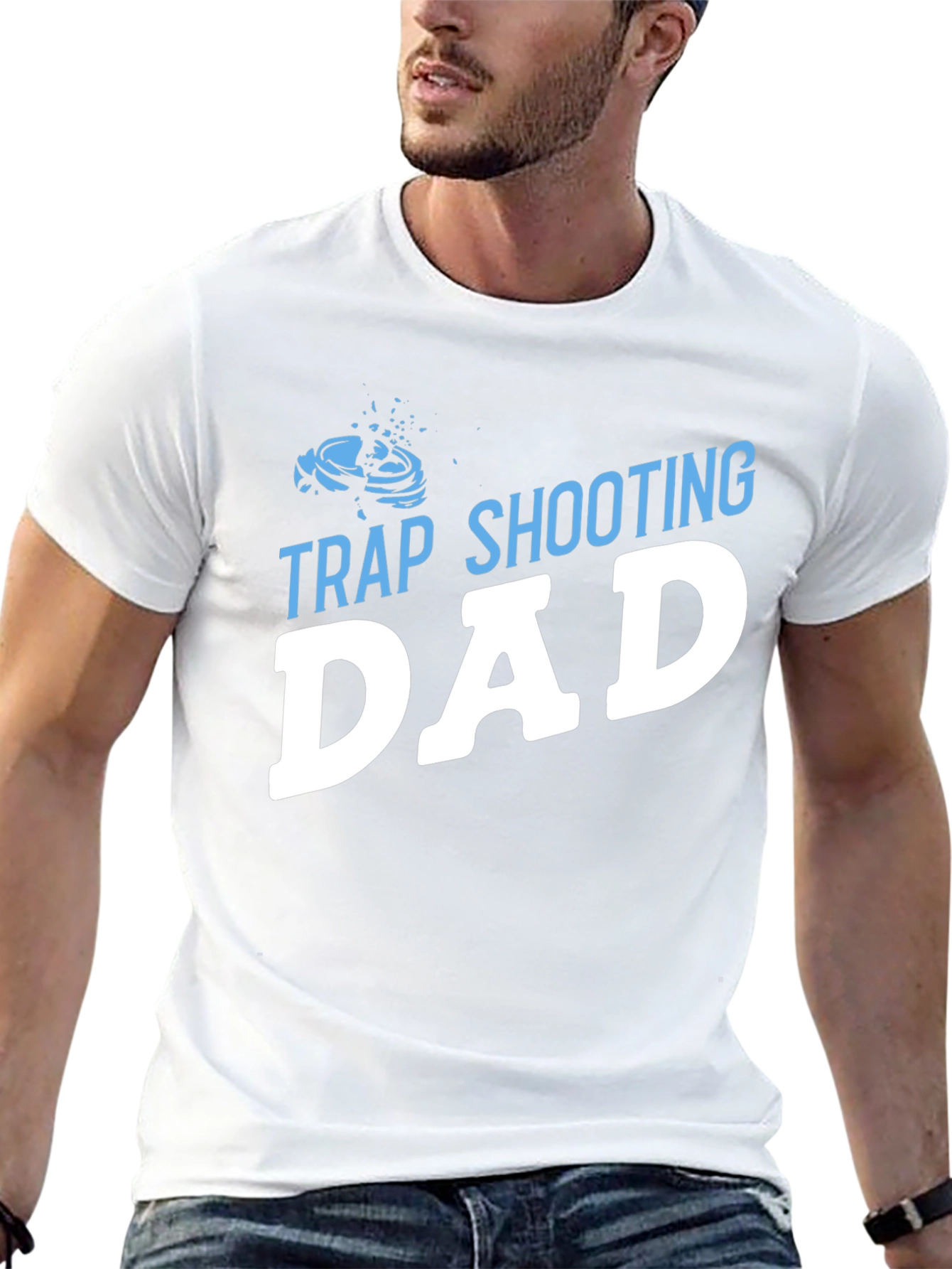 Black Trap Shooting Dad T-Shirt view 13